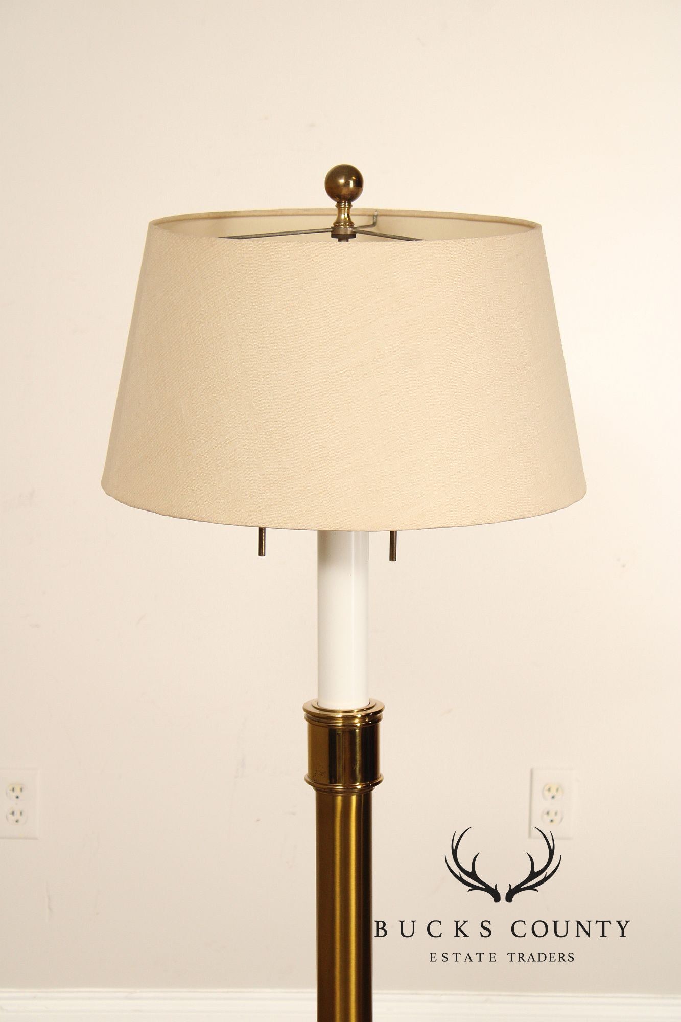 Vintage Brass Floor Lamp With Shade