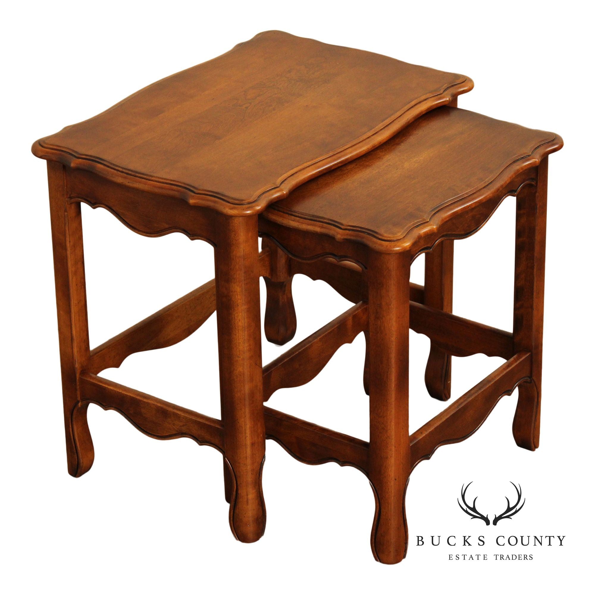 Ethan Allen French Country Style Maple Nesting Tables