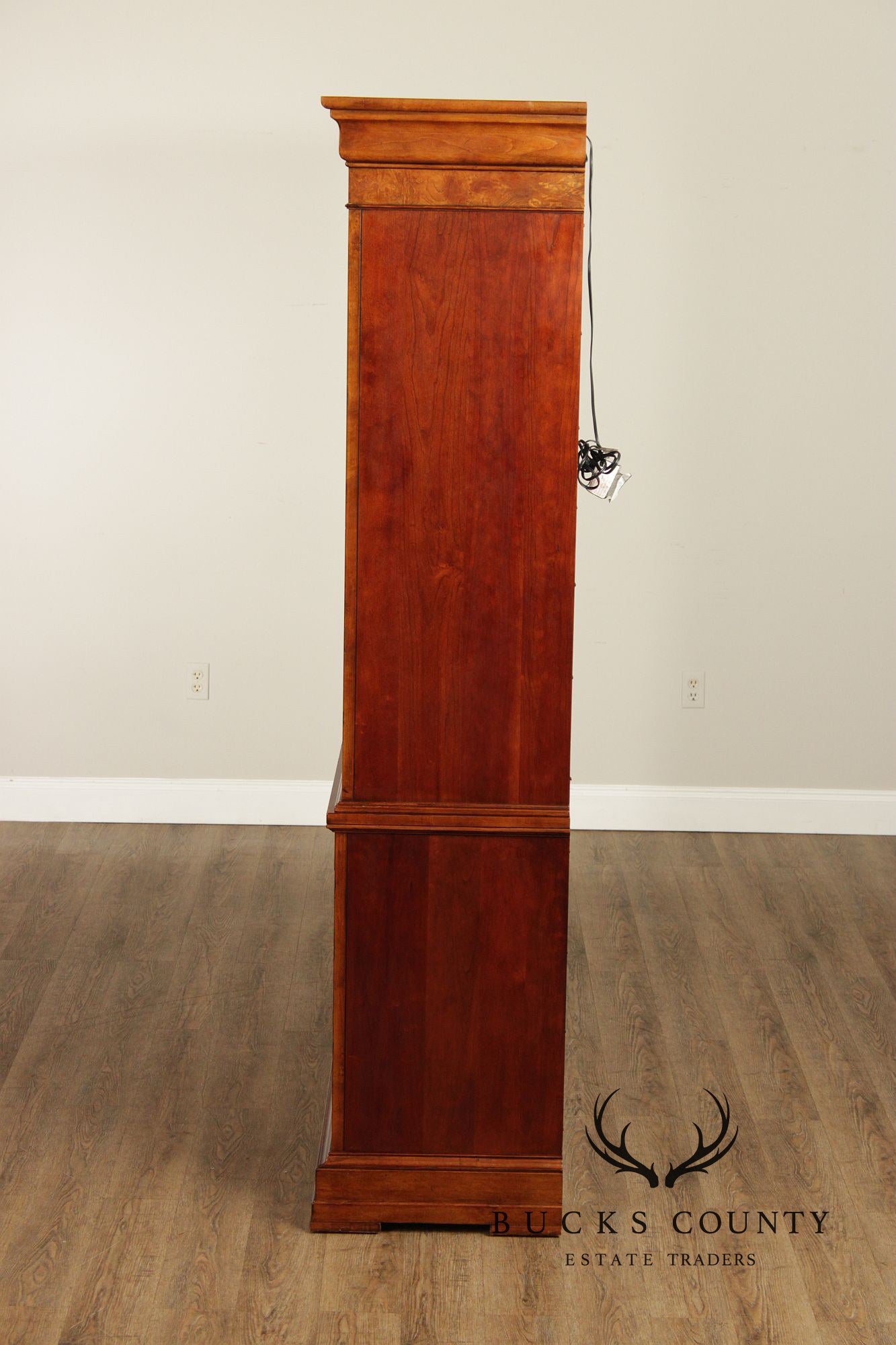 Ethan Allen 'Townhouse' Burlwood Bookcase China Display Cabinet