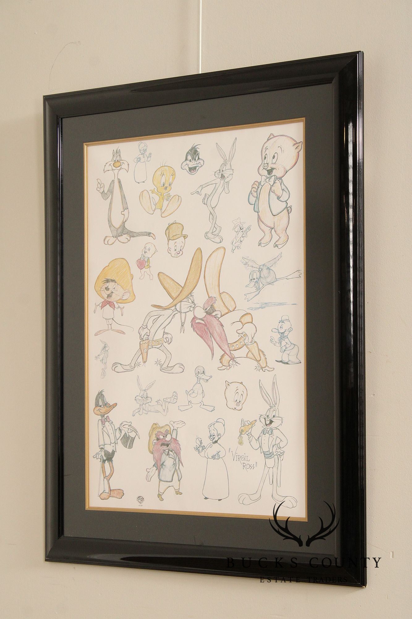 Virgil Ross Looney Tunes Character Sketch Lithograph