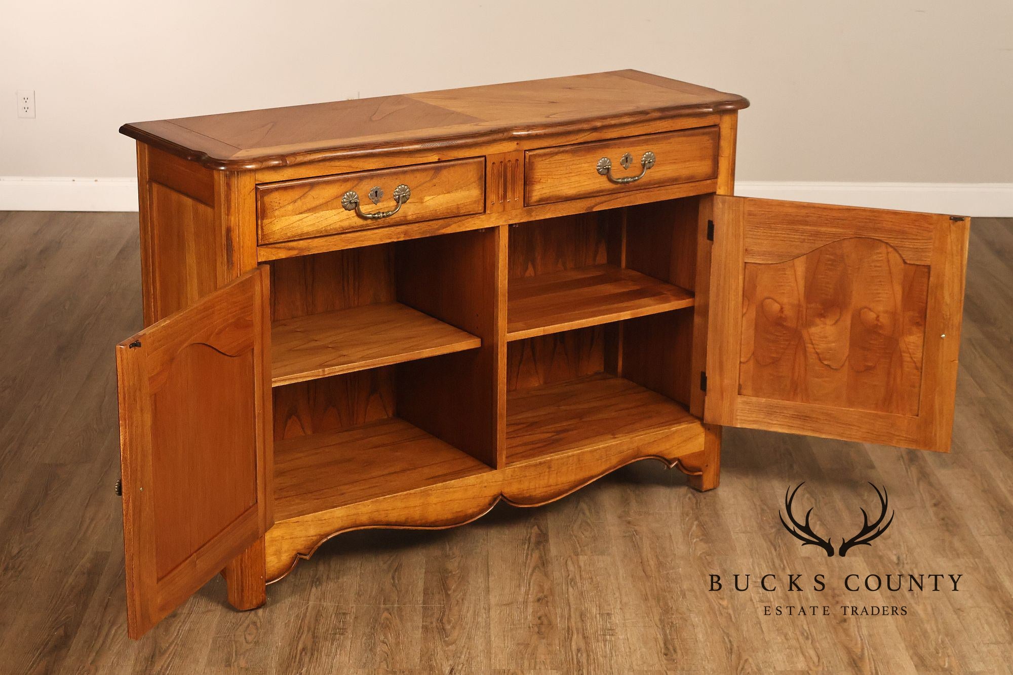 Hekman French Country Style Oak Two-Door Server