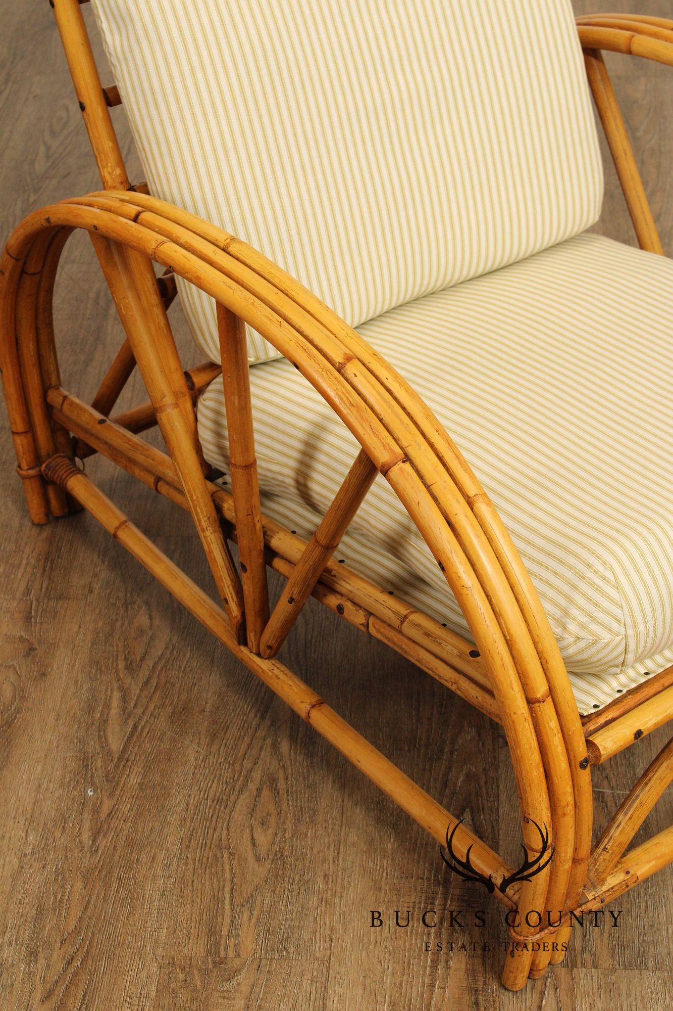 Vintage Bent Bamboo Lounge Armchair