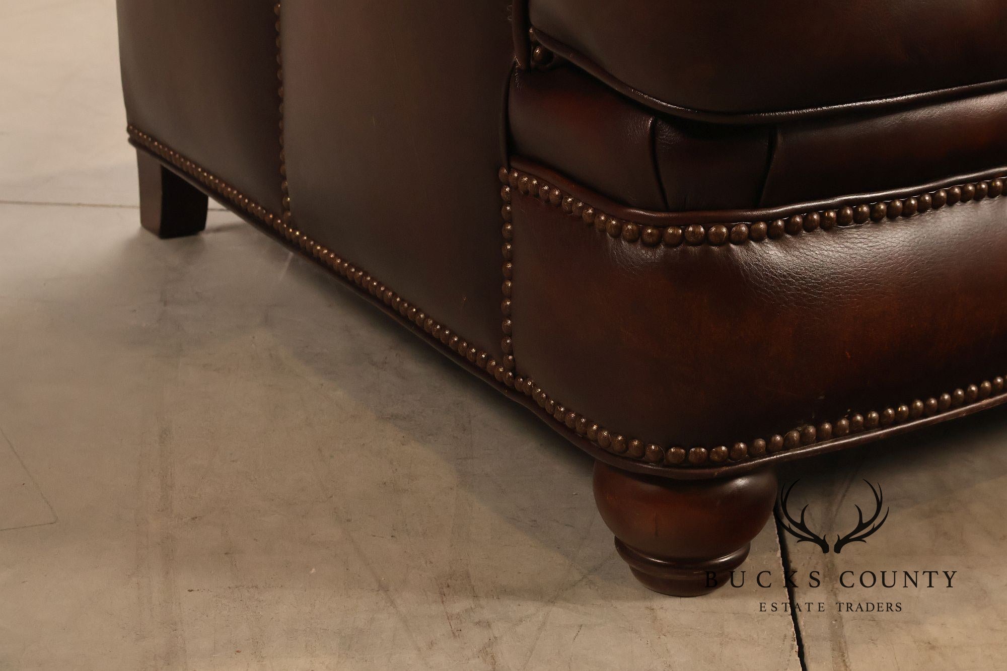 Randall Allen Tufted Leather Chesterfield Sofa