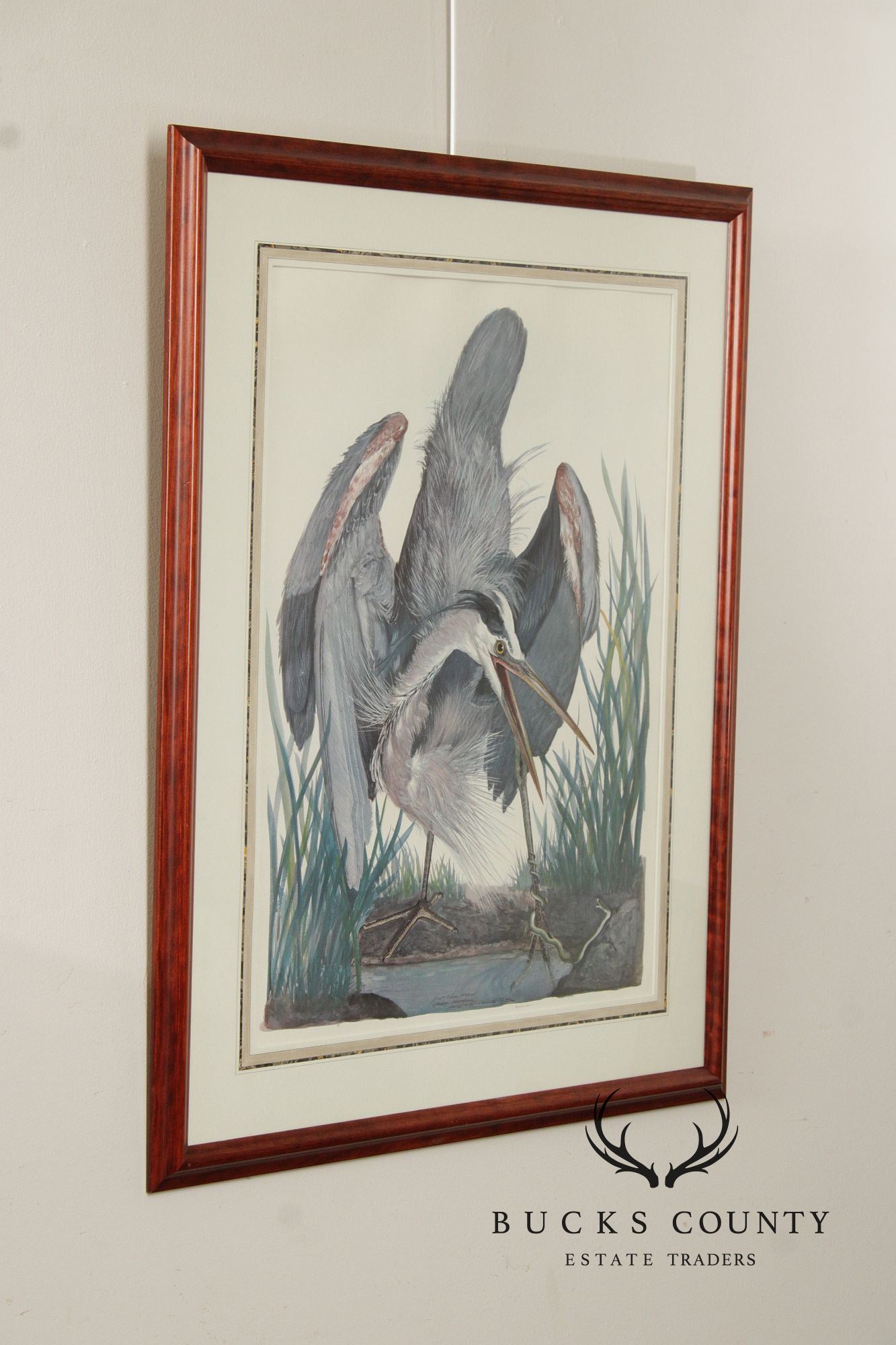 Carroll Tyson, Jr. Offset Lithograph, 'Great Blue Heron'