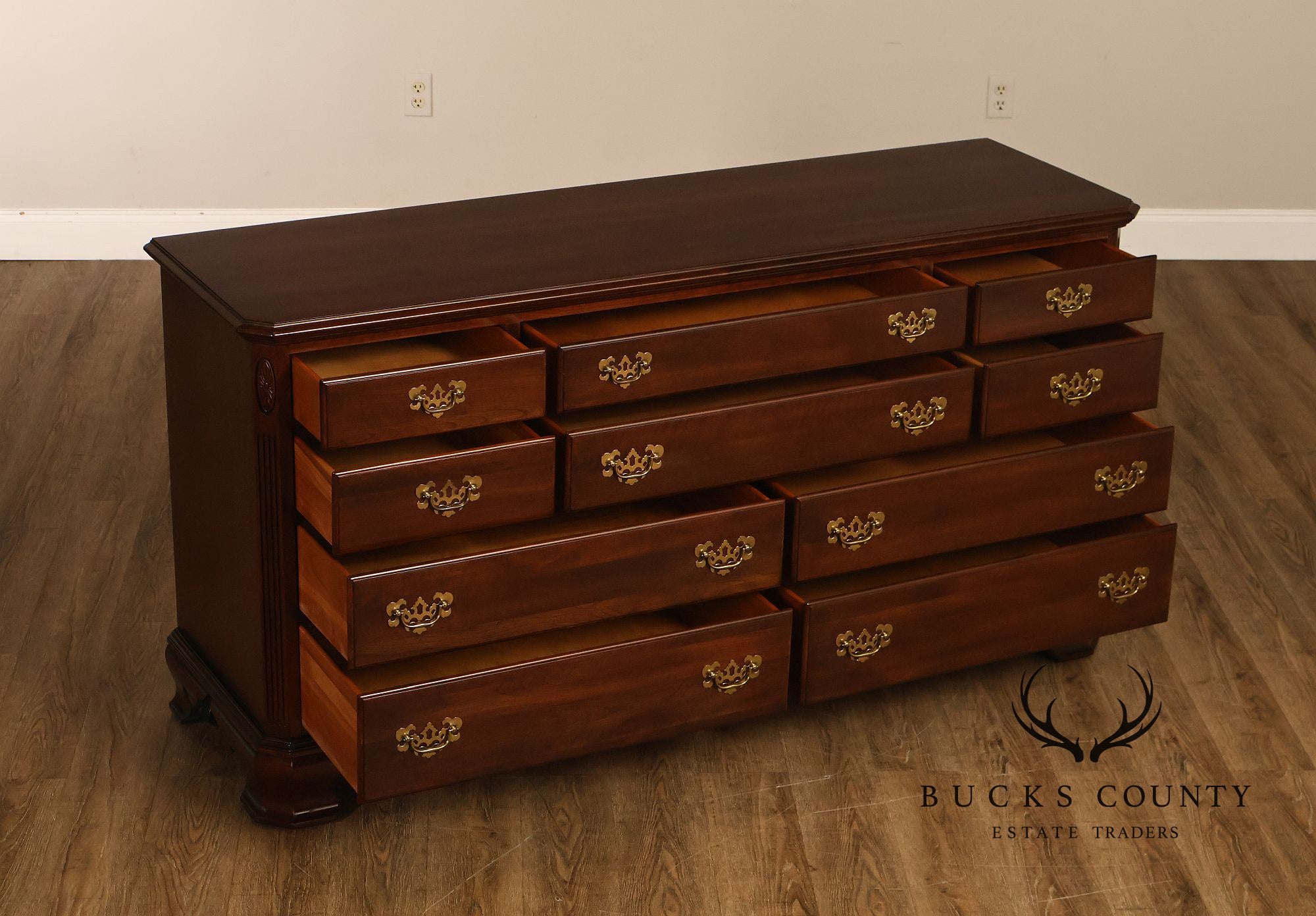 Ethan Allen 'Georgian Court' Cherry Long Dresser
