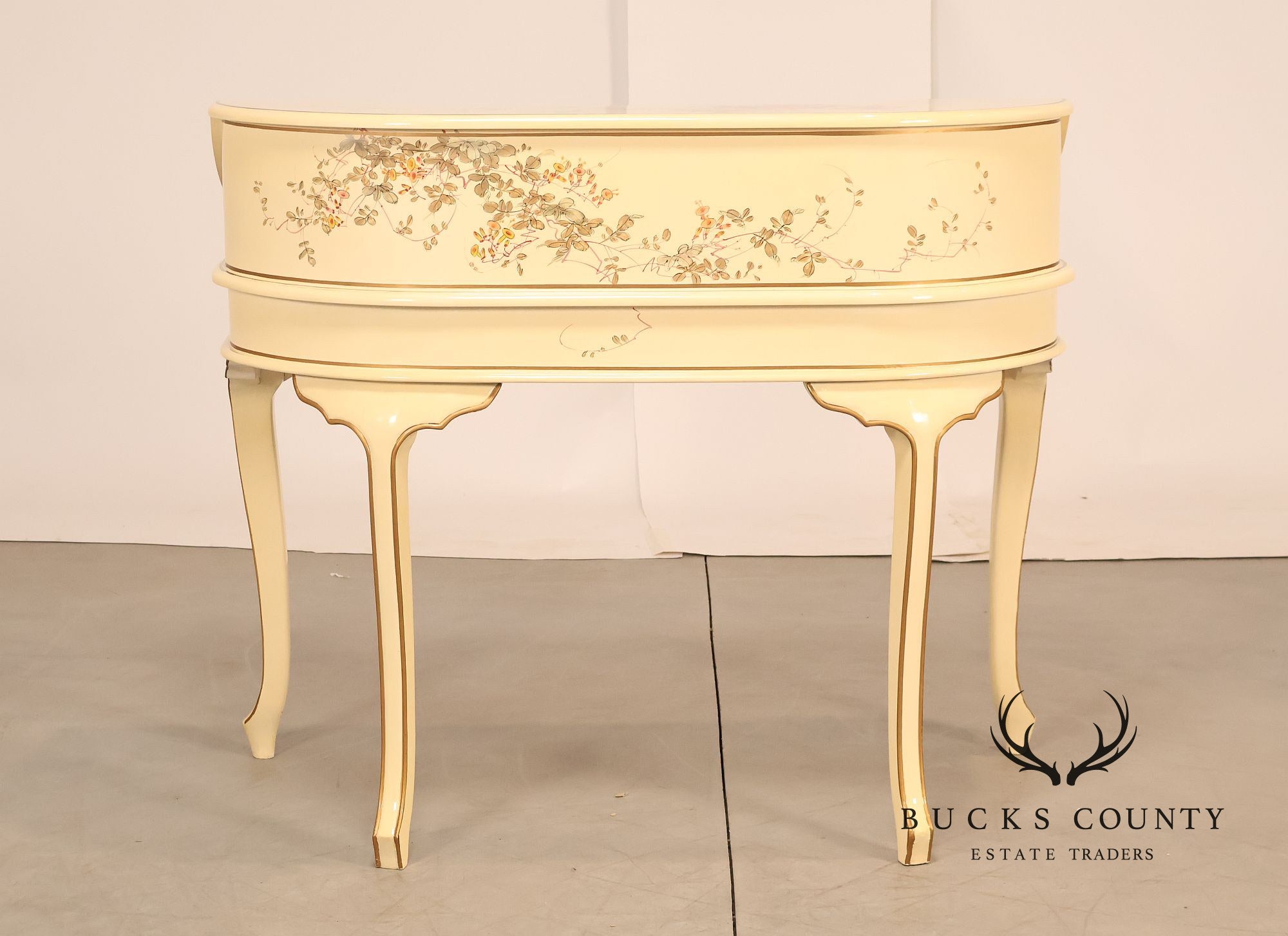 Chinoiserie Painted Carlton House Writing Desk With Chair