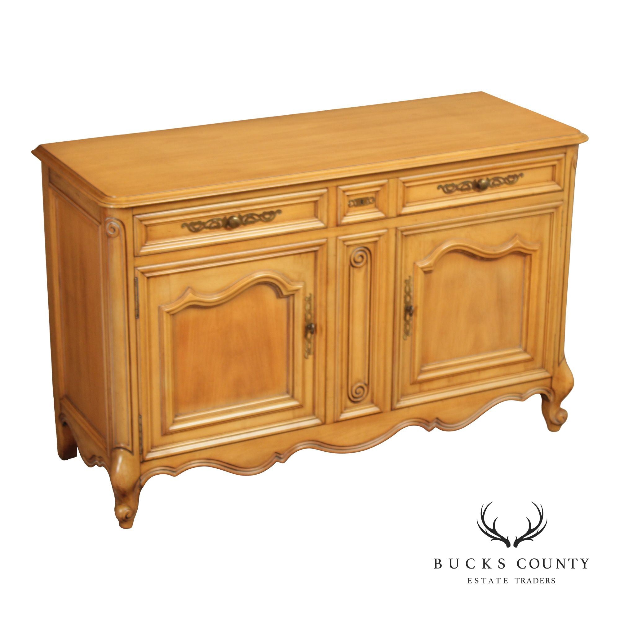 J.L. Metz Furniture French Louis XV Style Fruitwood Server Cabinet