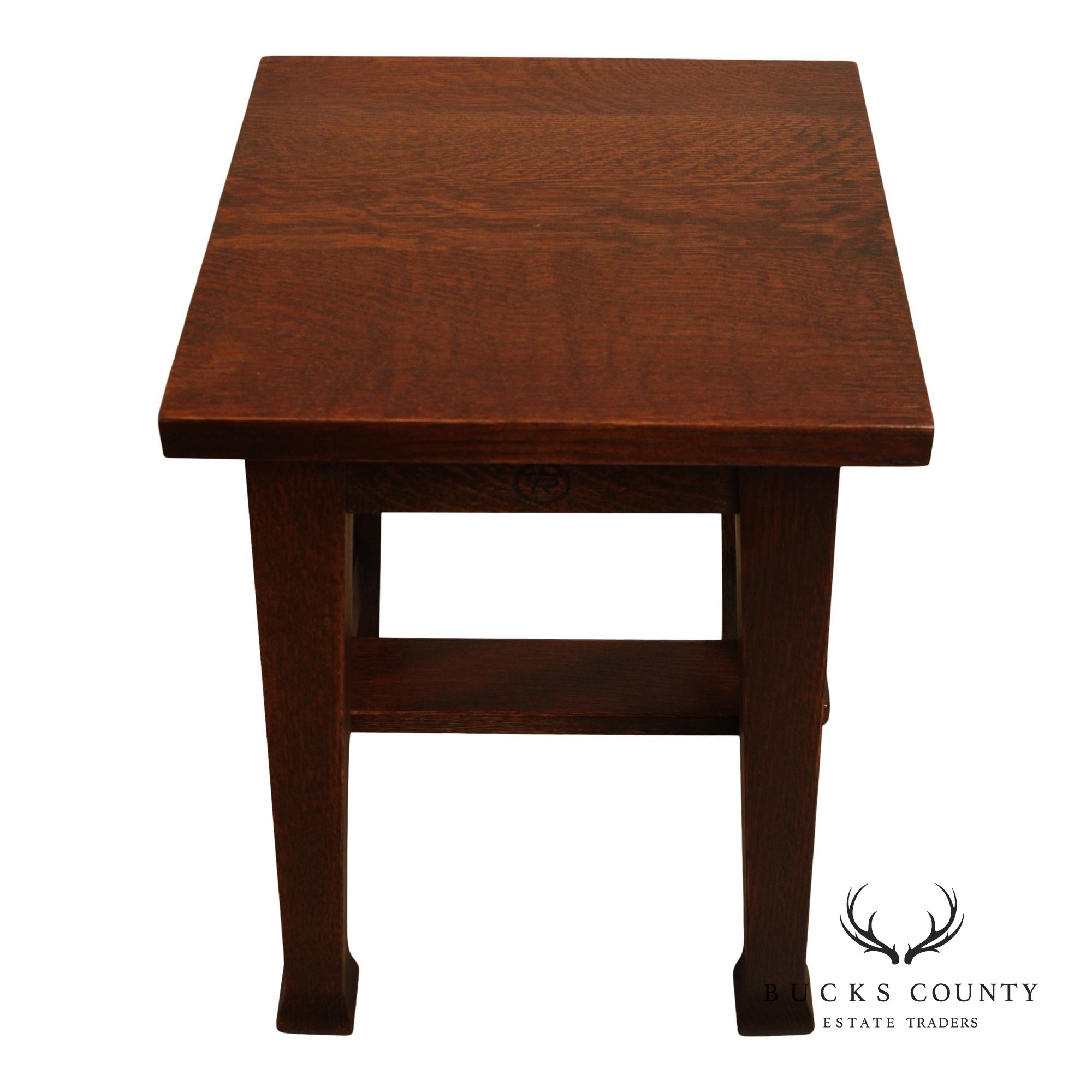 Stickley Mission Collection Oak Roycroft Tabouret Table