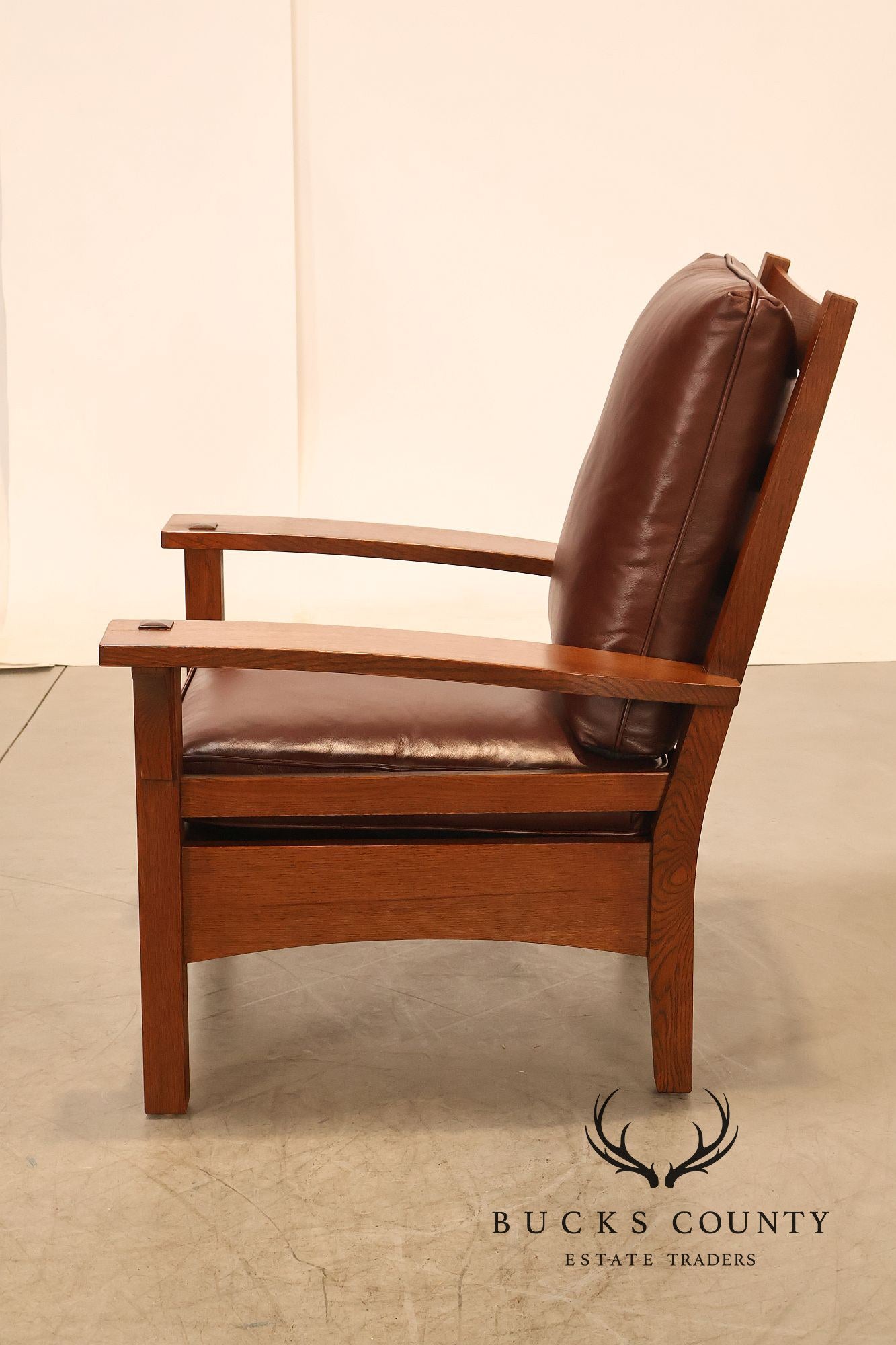 Stickley Mission Collection Oak And Leather Lounge Chair