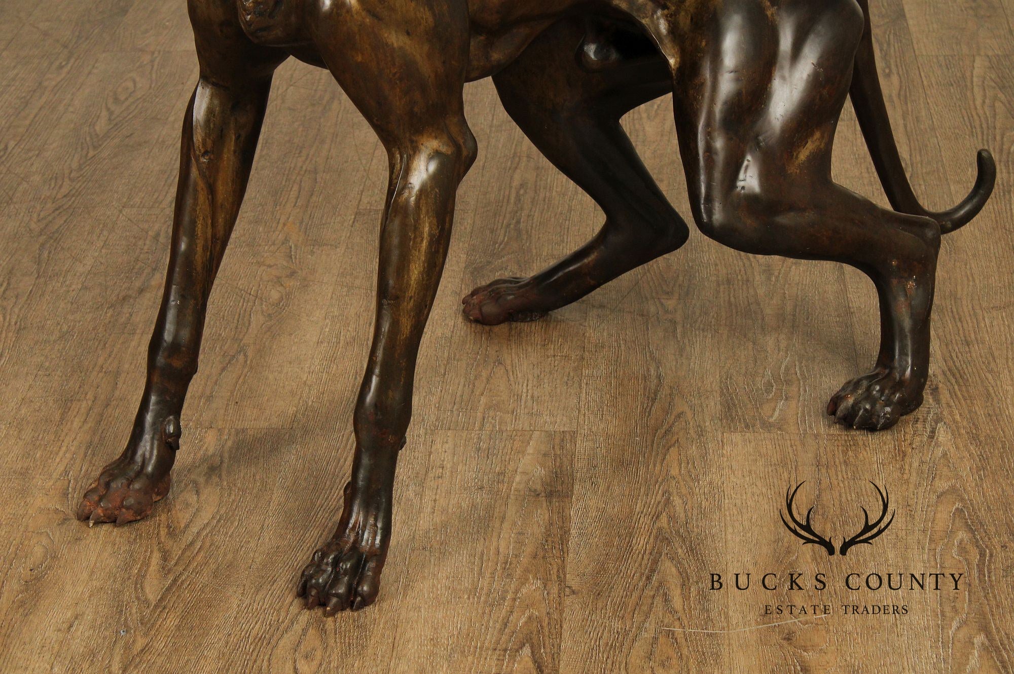 Large Pair Of Outdoor Bronze Whippets