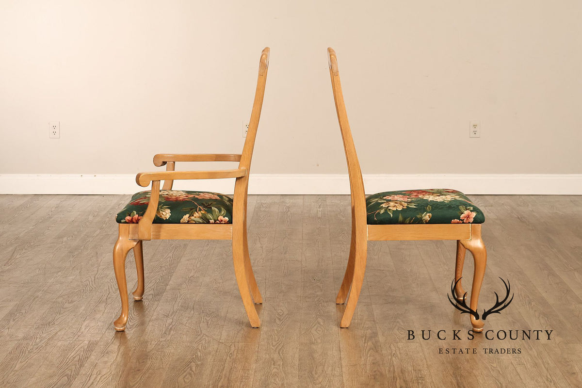 Vintage Hespeler Furniture Dining Table With Two Leaves And Six Dining Chairs