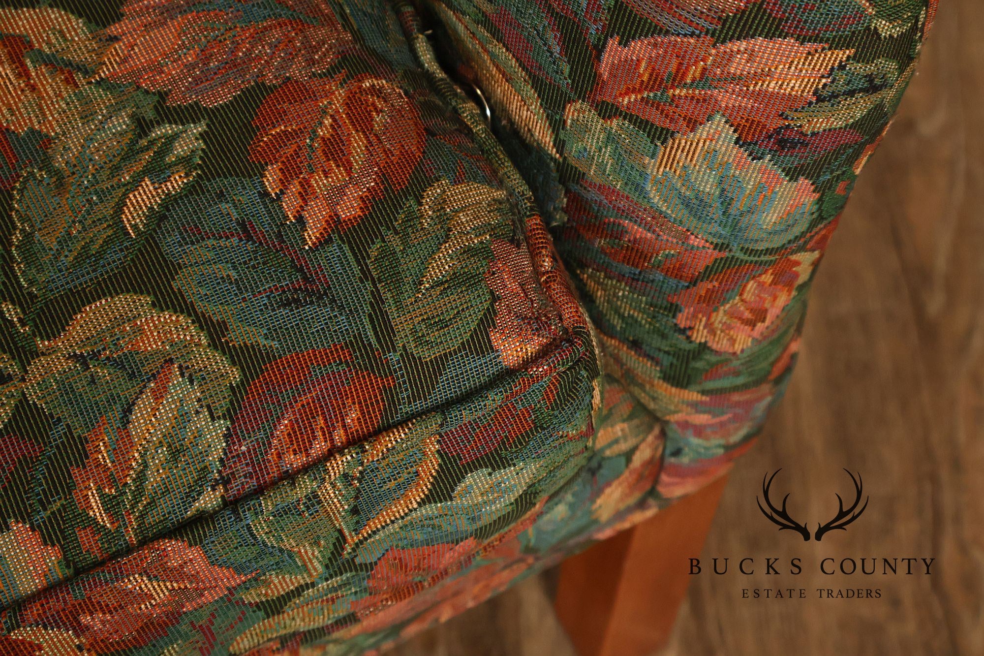 Traditional Upholstered Loveseat With Floral Fabric