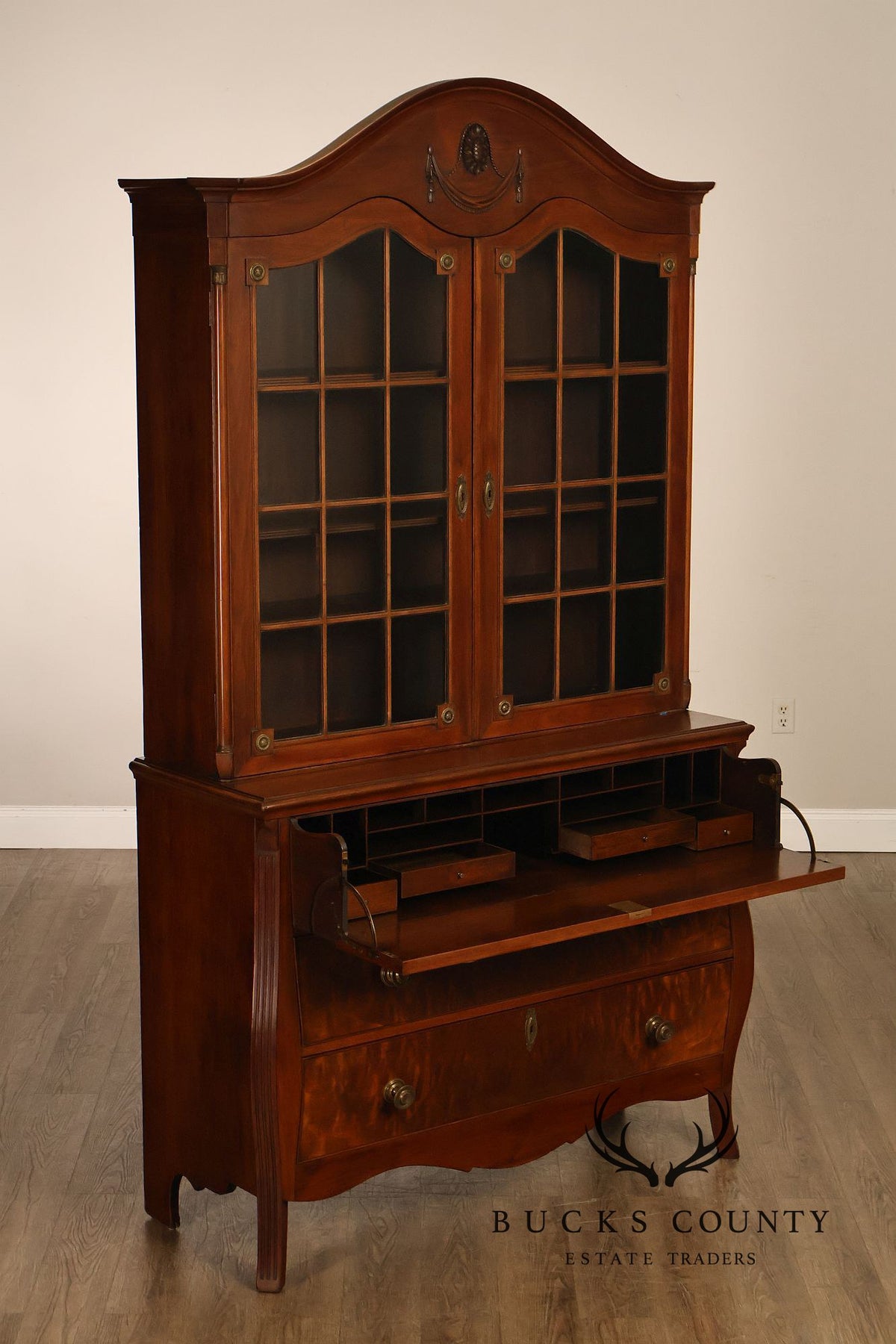 Federal Style Mahogany Secretary Bookcase With Drop Front Desk