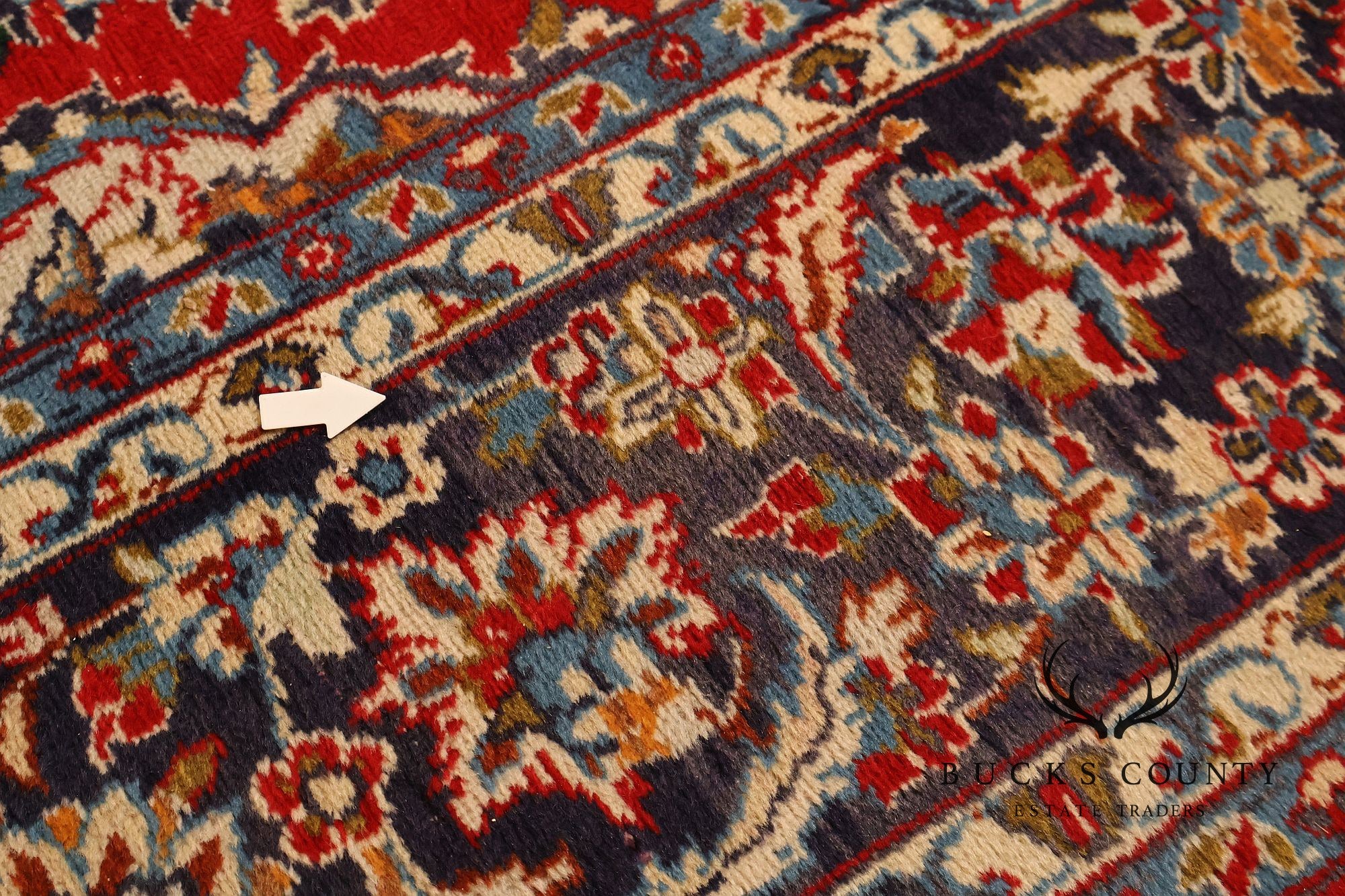 Hand Knotted Persian Style Vintage Wool Area Rug Red Field Floral Medallion