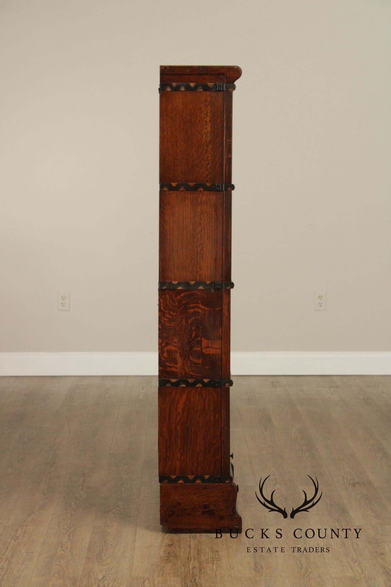 Macey Antique Oak Four-Stack Barrister Bookcase