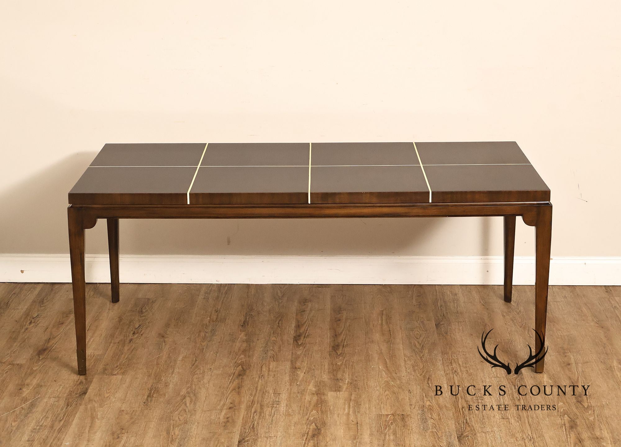 Tommi Parzinger Originals Lacquered Mahogany Expandable Dining Table