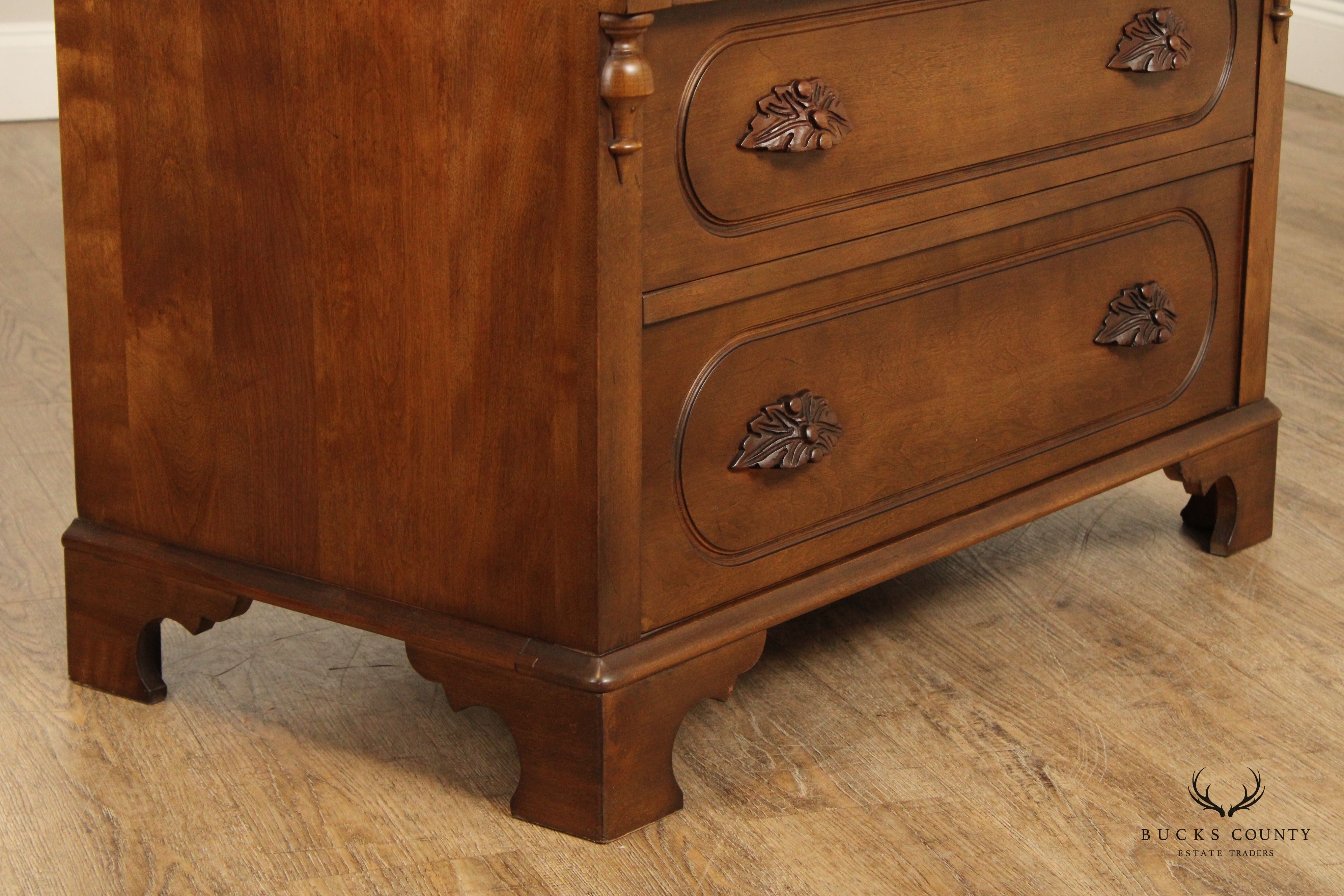 Victorian Style Cherry Drop Front Writing Desk