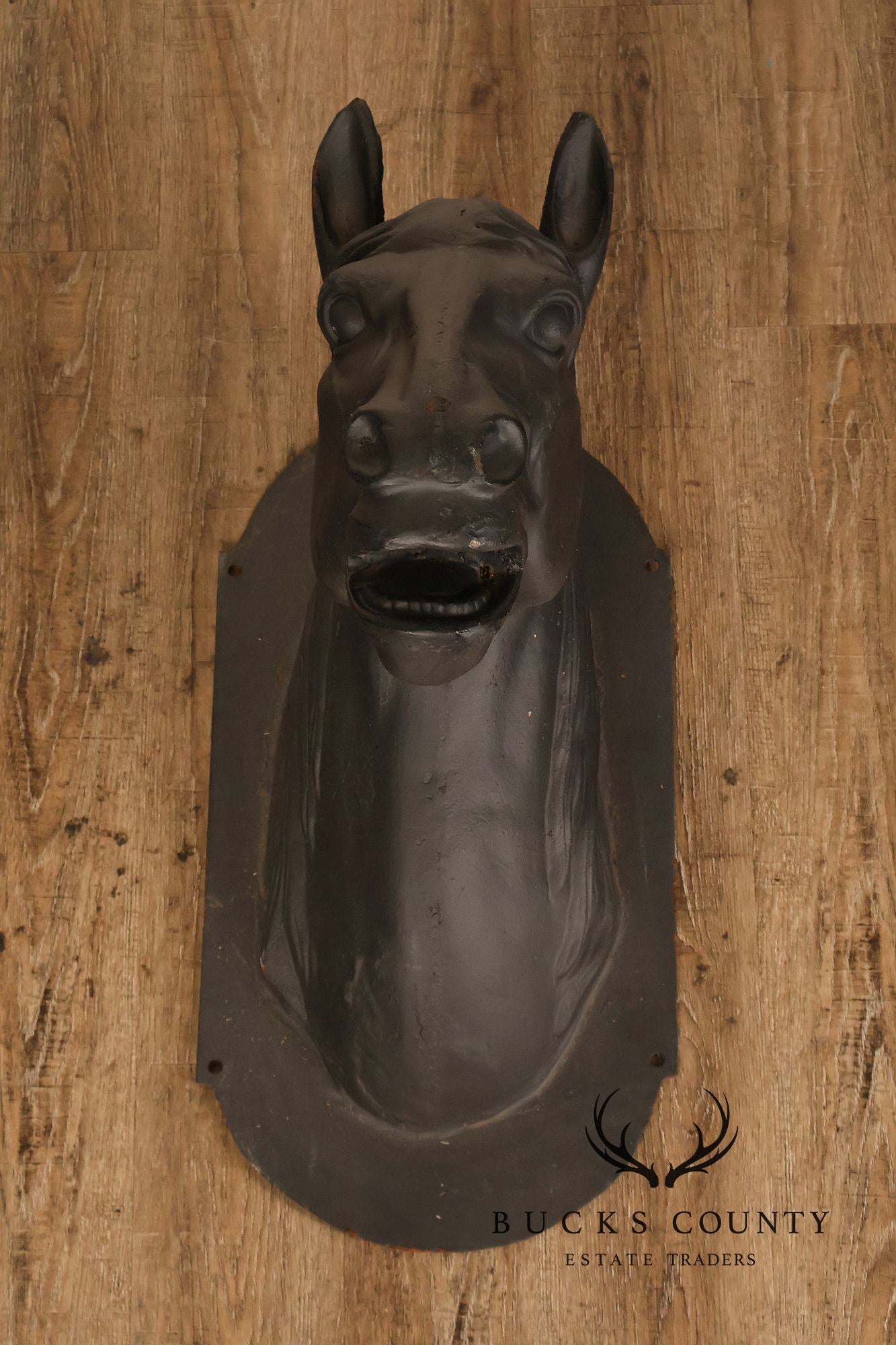Pair of Cast Iron Horse Head Wall Decor