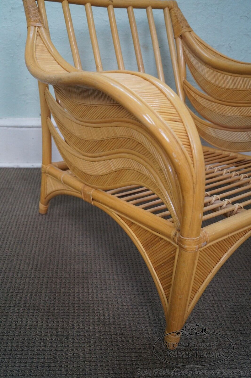 Rattan Palm Leaf Bamboo Lounge Chair