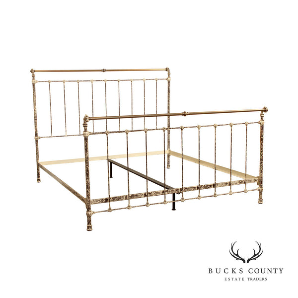 Charles P. Rogers Victorian Style Iron and Brass King Size Bed