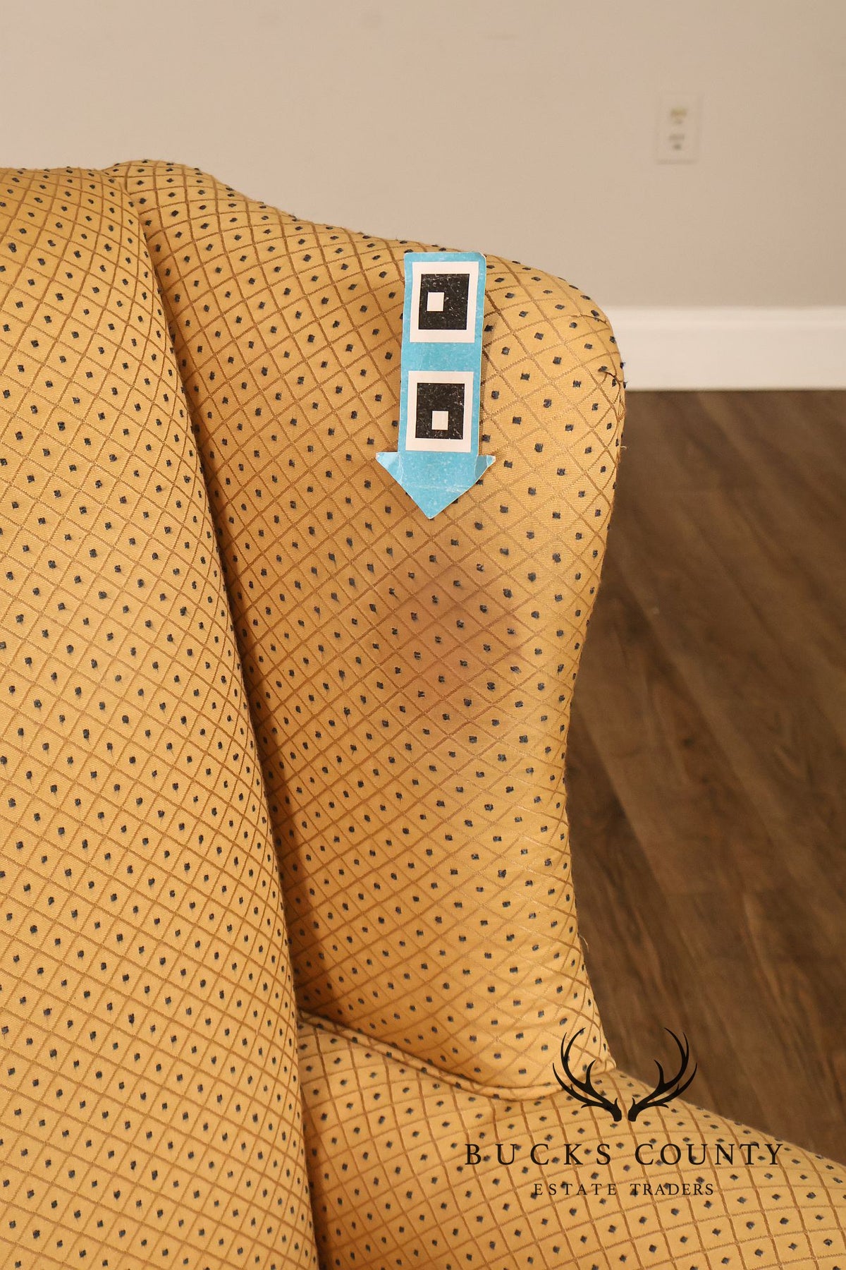 Ethan Allen Traditional Upholstered Wingback Armchair