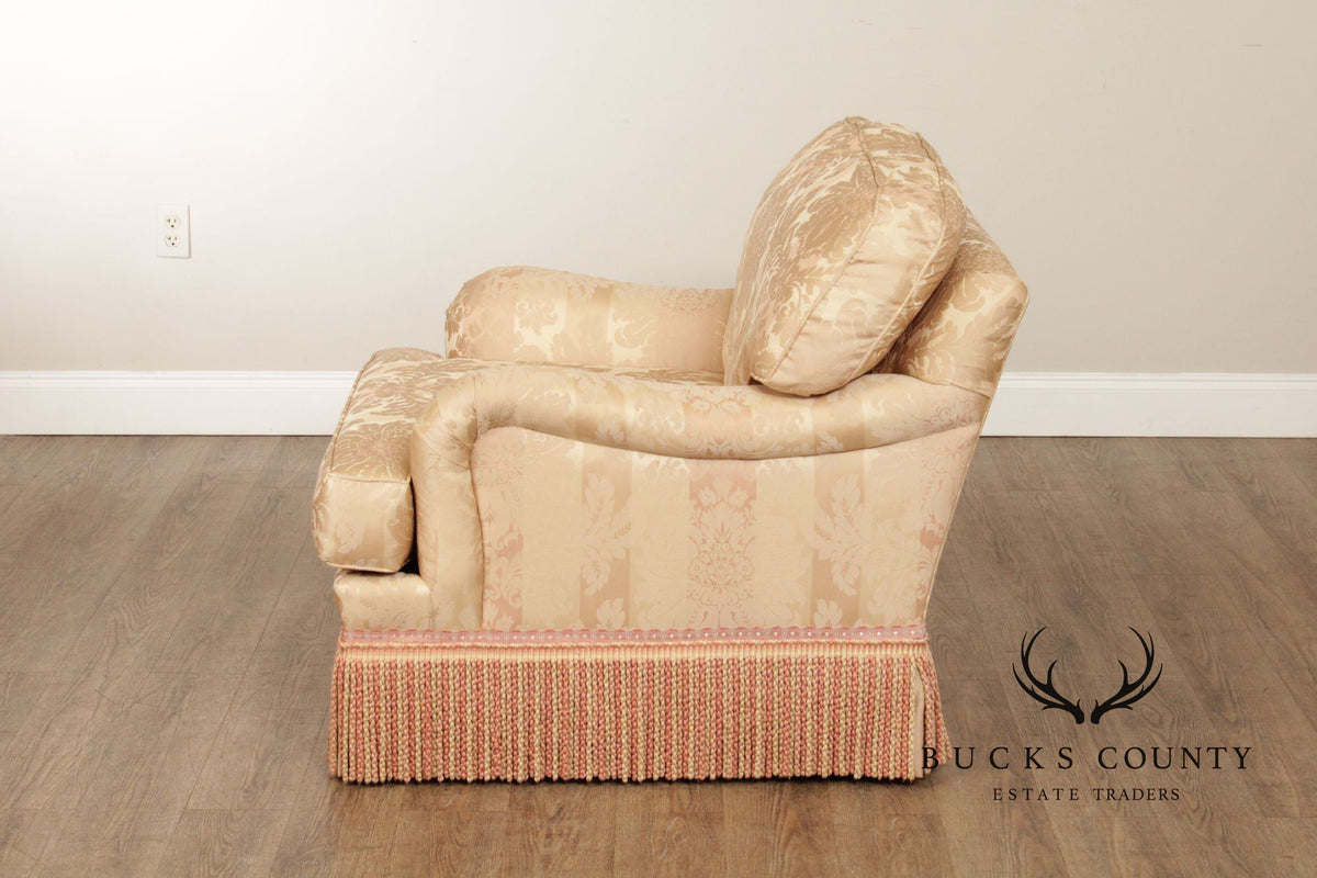 Pair Of Century Furniture L T Designs Damask Upholstered Lounge Chairs