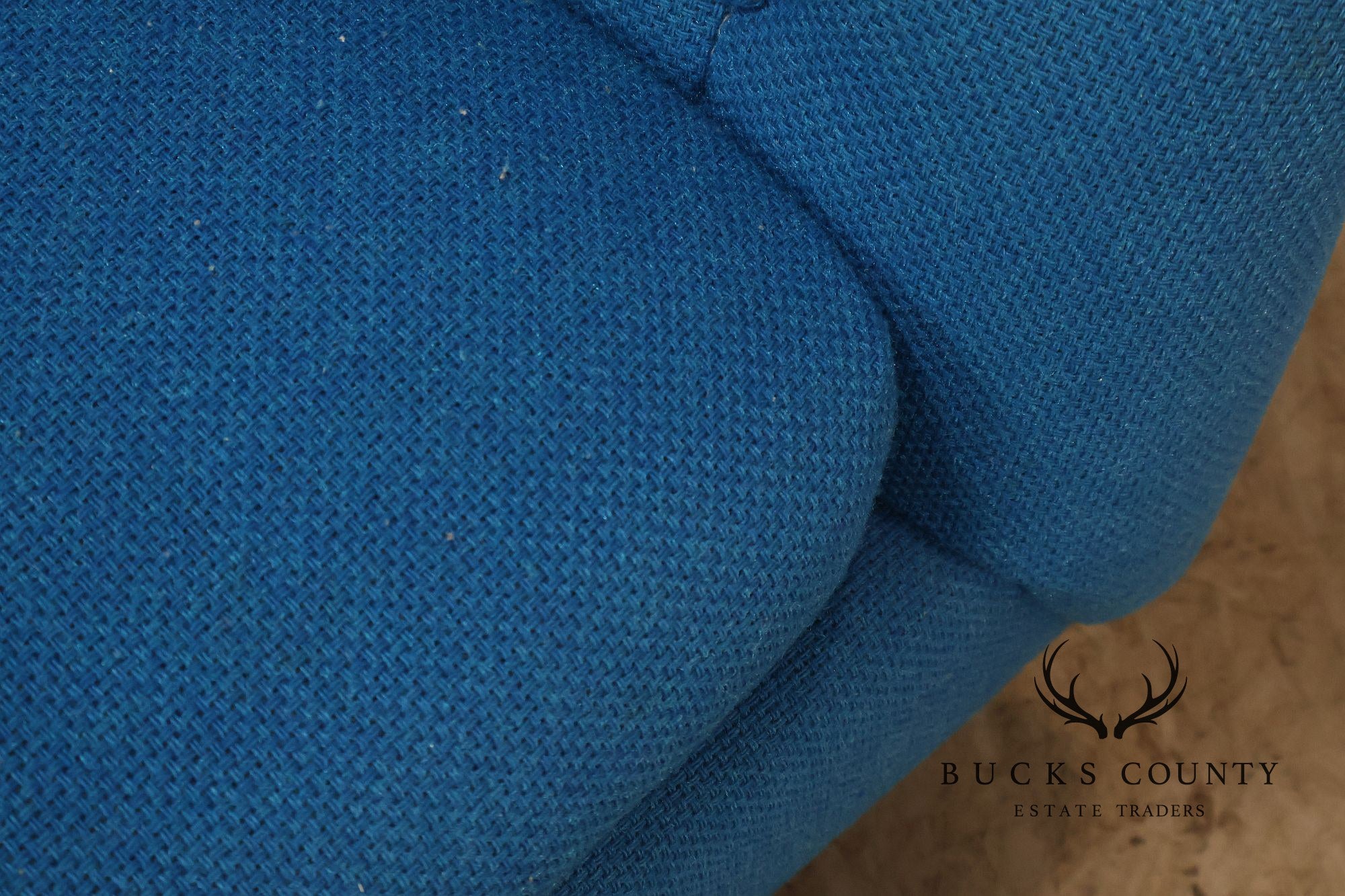Vintage Schnadig Mid Century Modern Blue Upholstered Tufted Lounge Chair