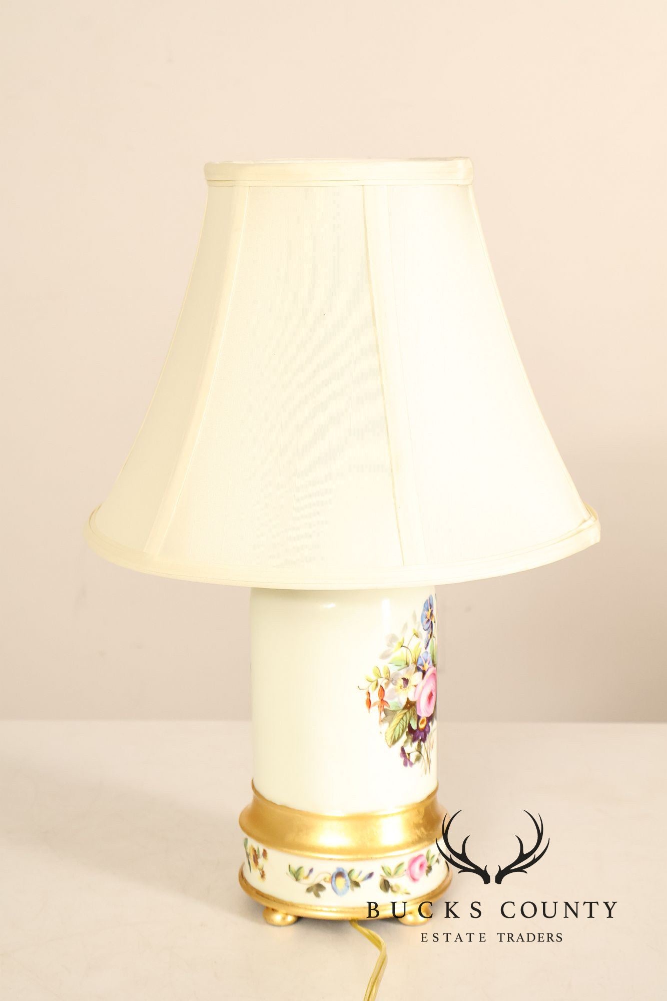 Hand Painted Floral Porcelain Table Lamp