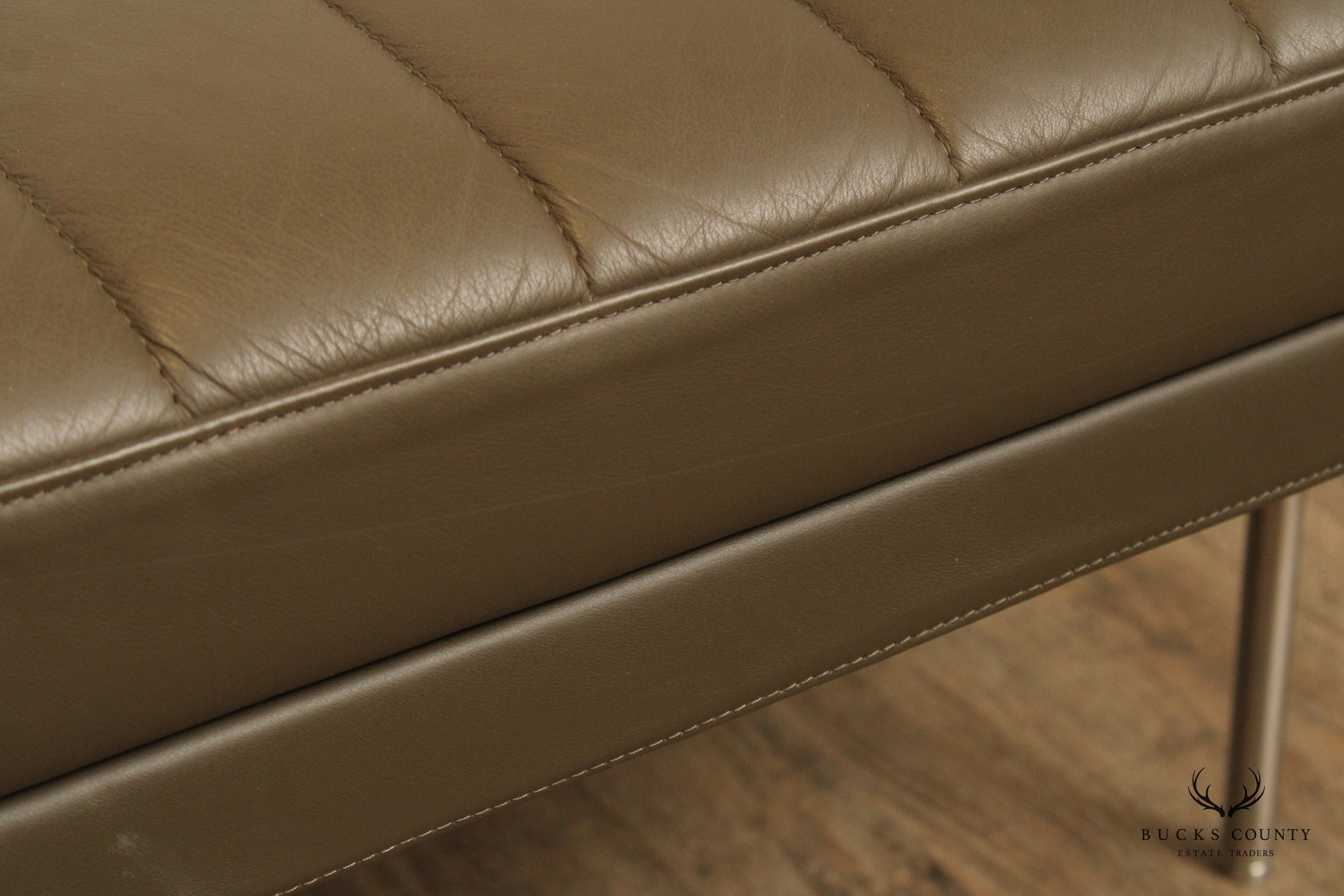 Geiger International Quilted Leather Museum Tuxedo Bench