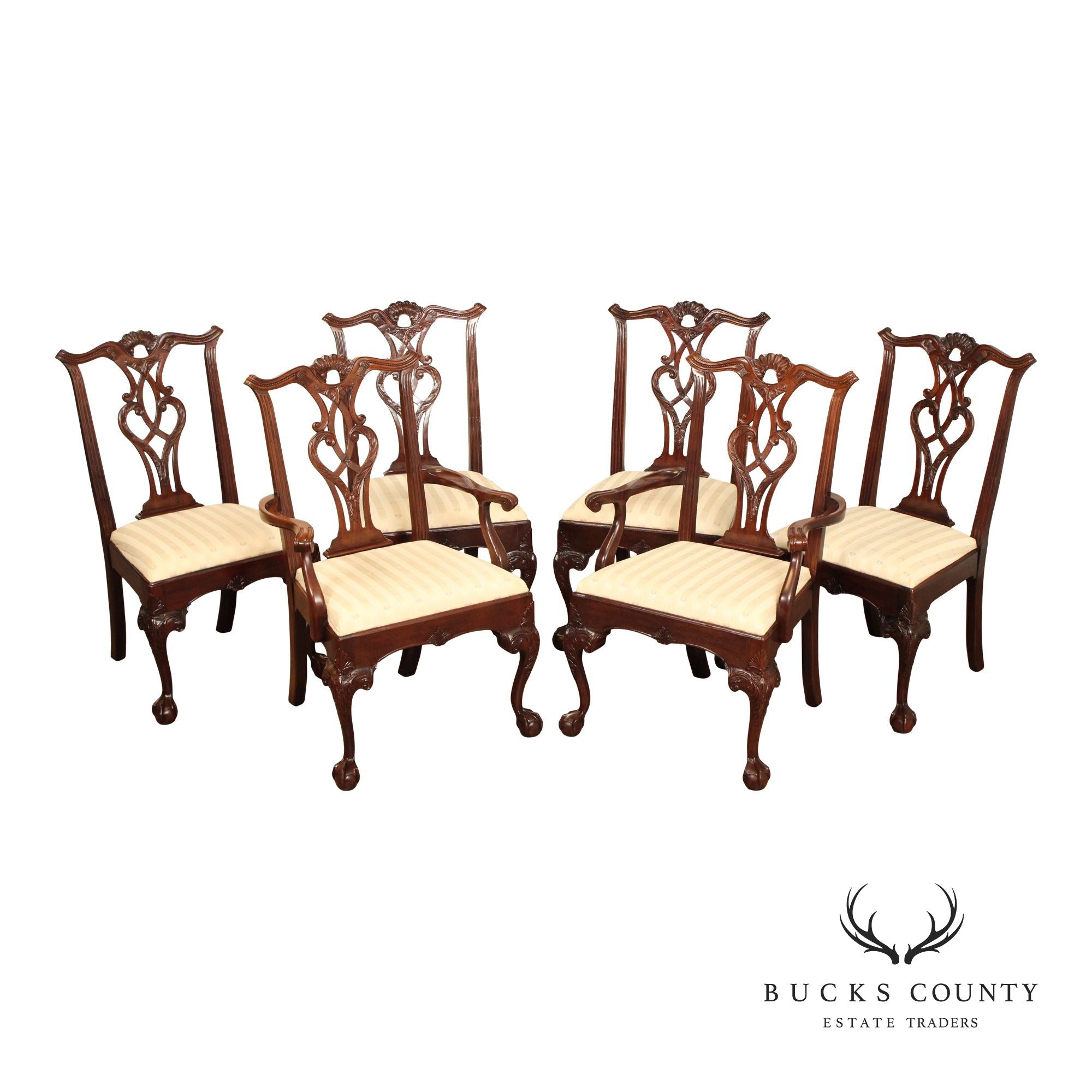 Henredon 'Rittenhouse Square' Chippendale Style Set of Six Dining Chairs