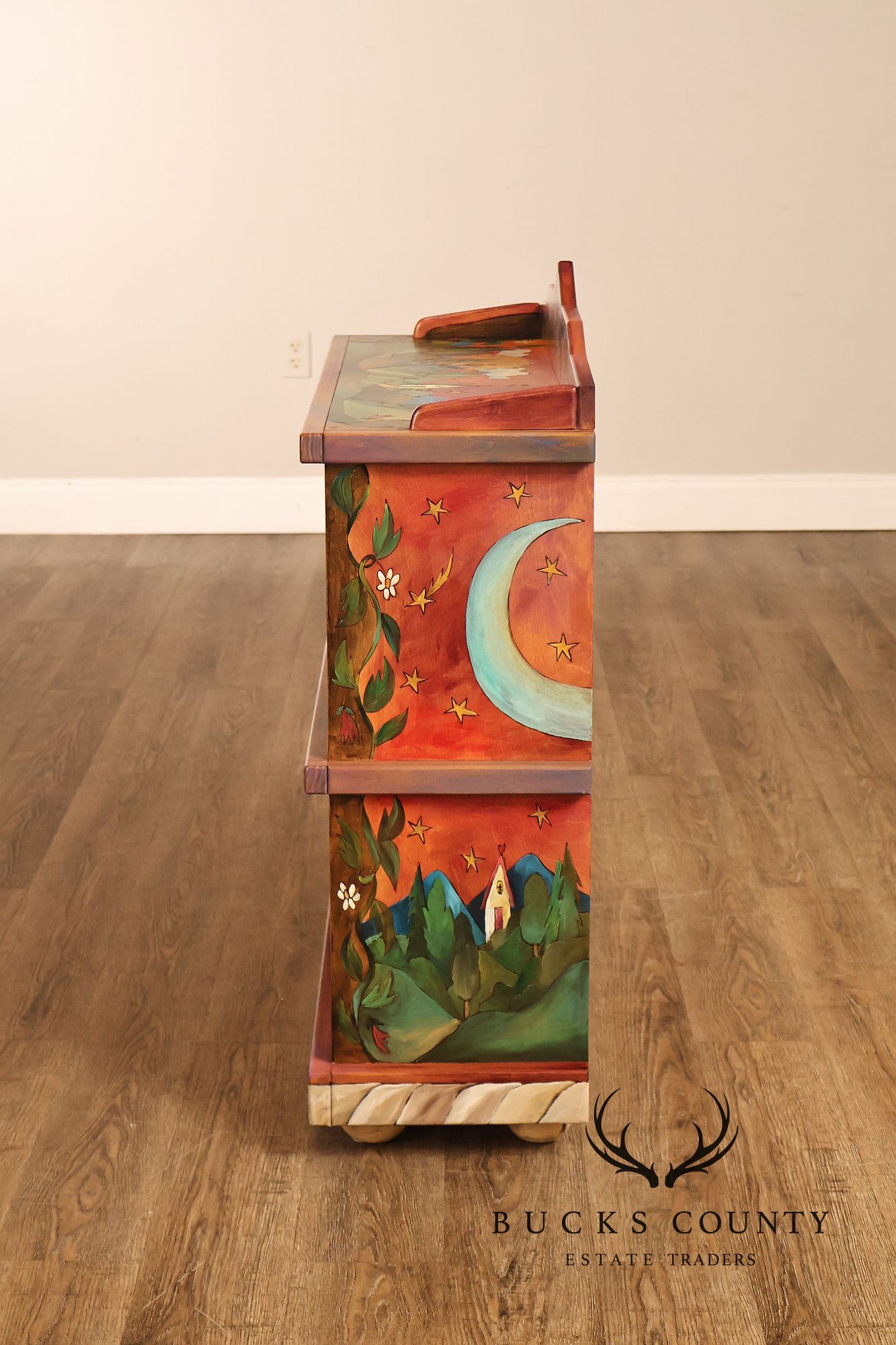 Sticks Artisan Hand Painted Open Bookcase