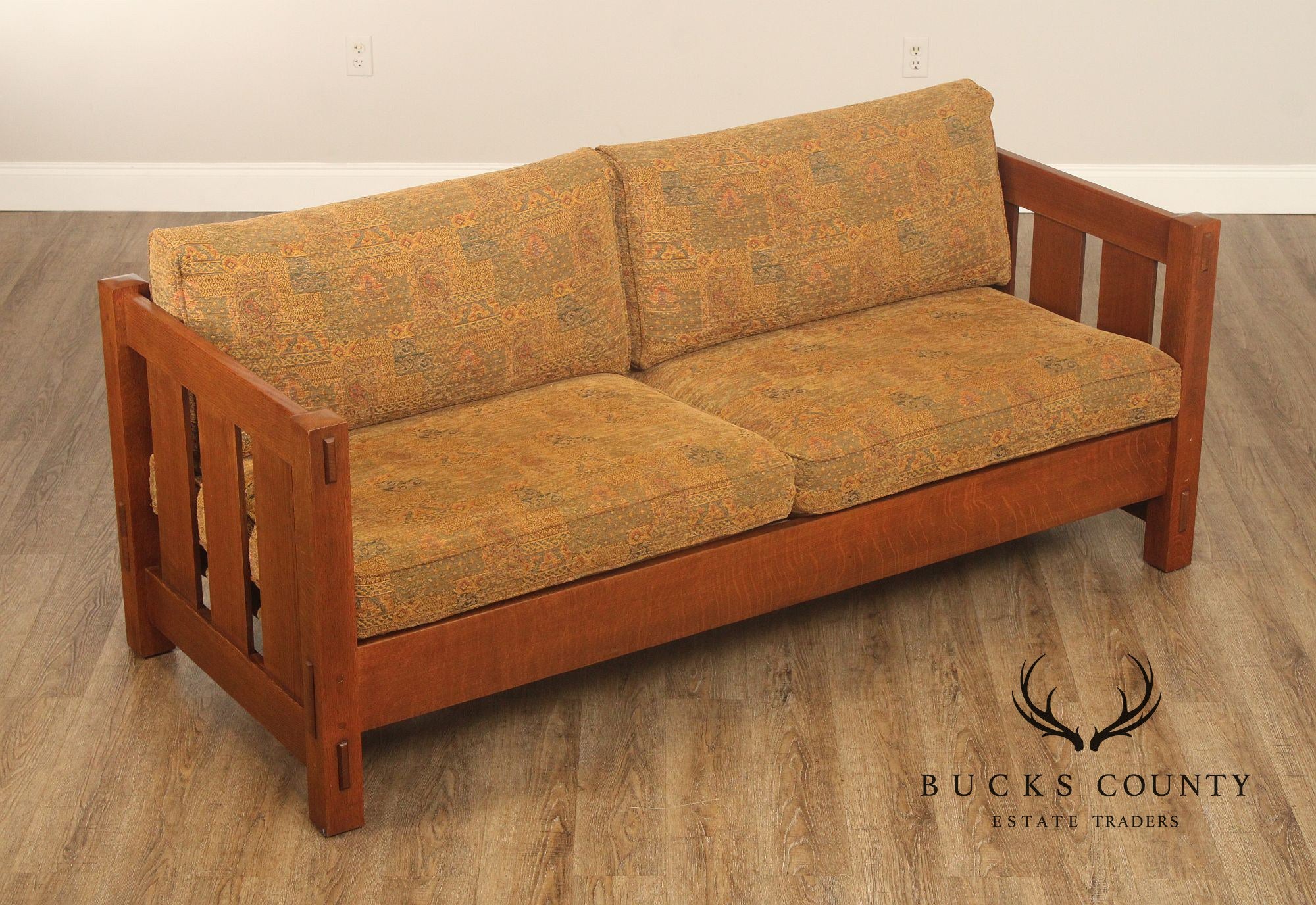 Stickley Mission Collection Oak Settle Sofa