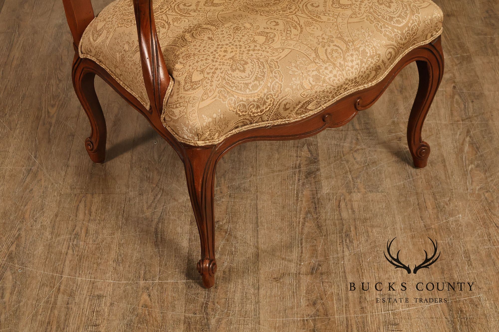 Ethan Allen French Louis XV Style Pair of Fauteuil Armchairs