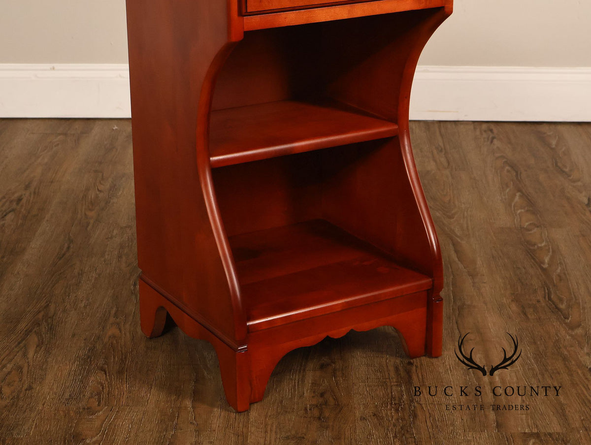 Traditional Maple One-Drawer Open Shelf Nightstand