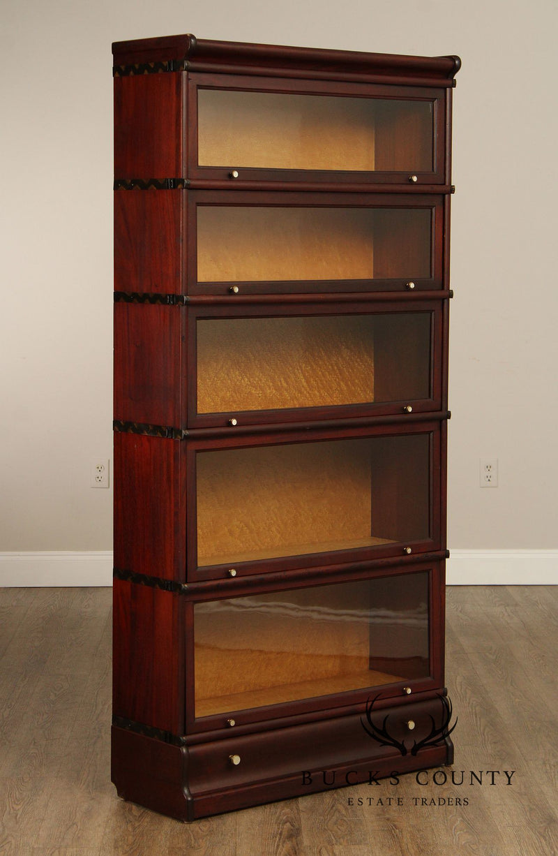 Macey Five-Stack Mahogany and Glass Barrister Bookcase