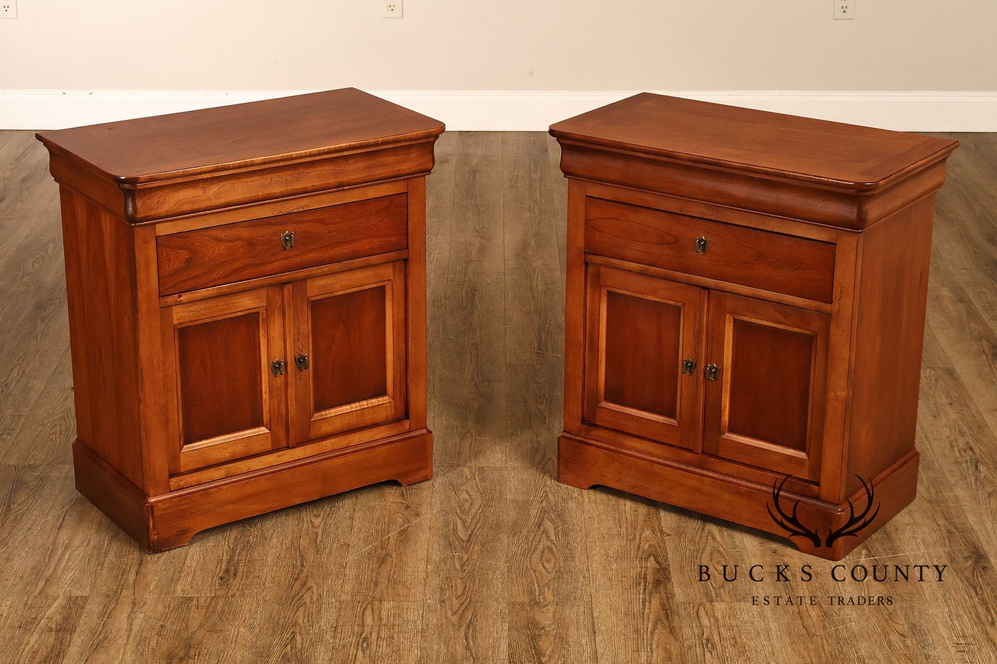 National Mt. Airy Louis Philippe Style Pair of Cherry Nightstands