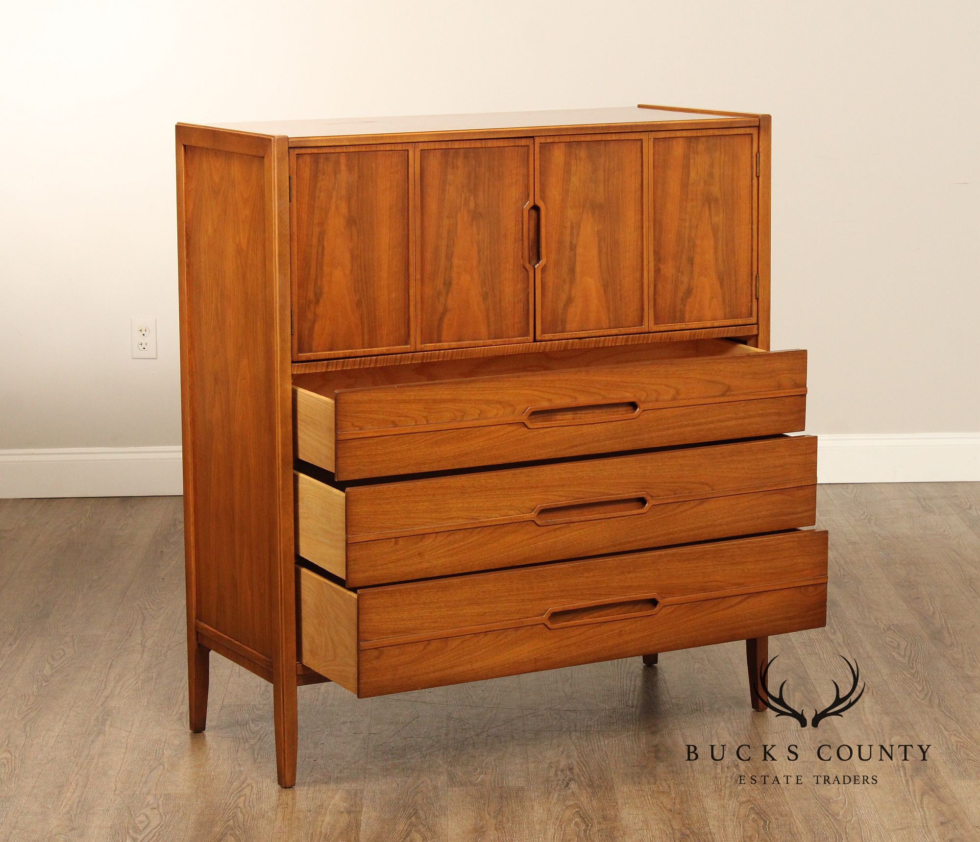 Mid Century Modern Walnut Tall Chest