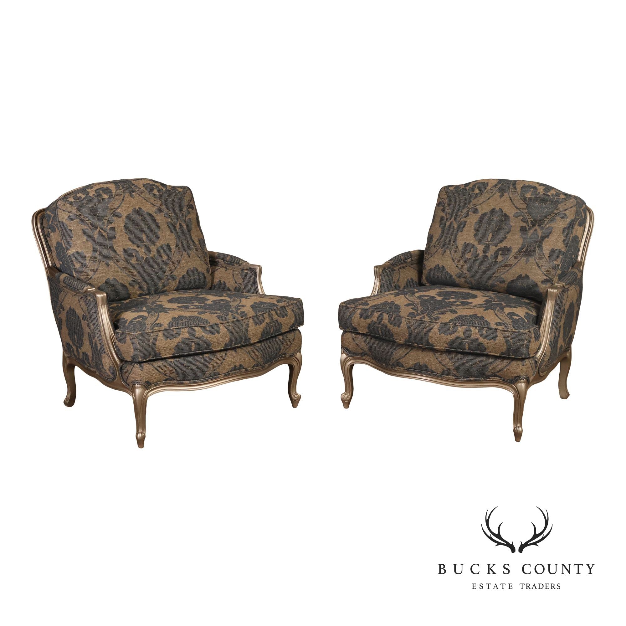Ethan Allen French Louis XV Style Pair of 'Versailles' Armchairs