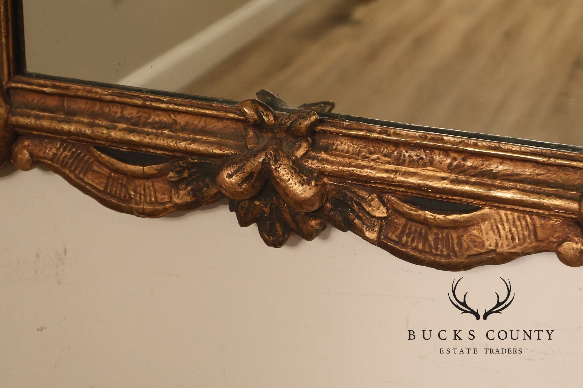 Antique Italian Baroque Style Relief Carved Mirror