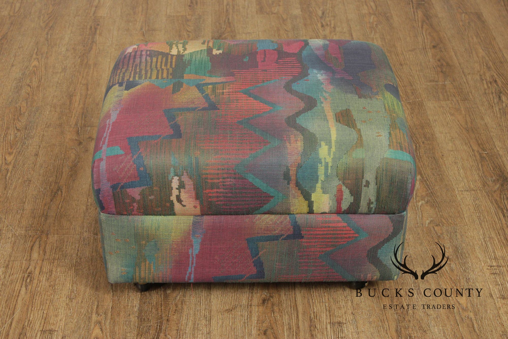 Sherrill Furniture Post Modern Pair of Rolling Ottomans