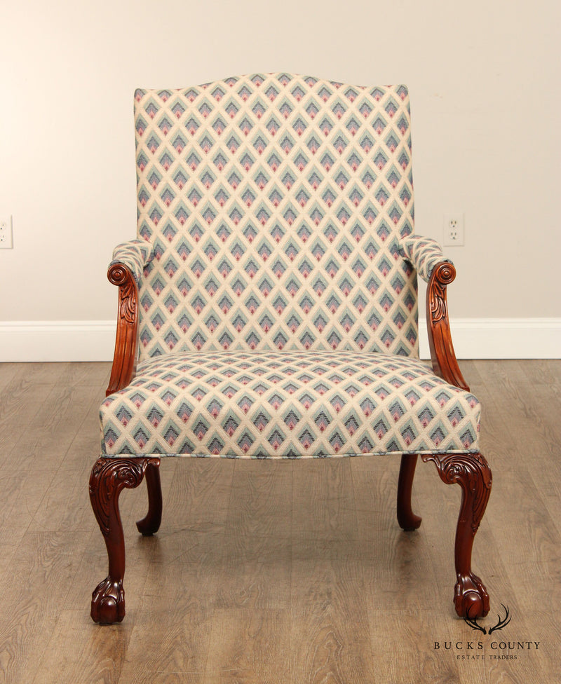 Southwood Chippendale Style Carved Mahogany Armchair