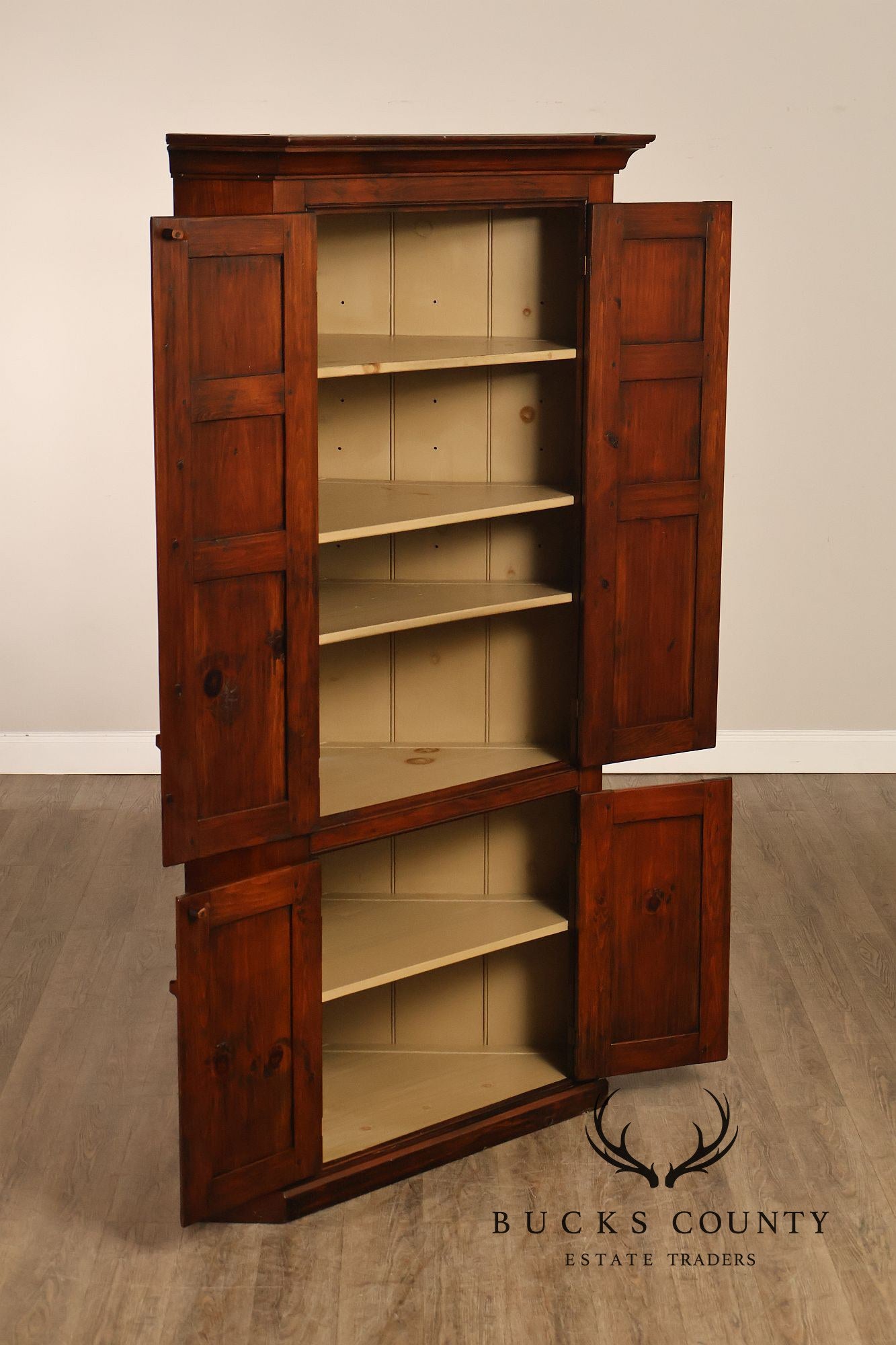 Stephen Von Hohen Farmhouse Pine Corner Cupboard