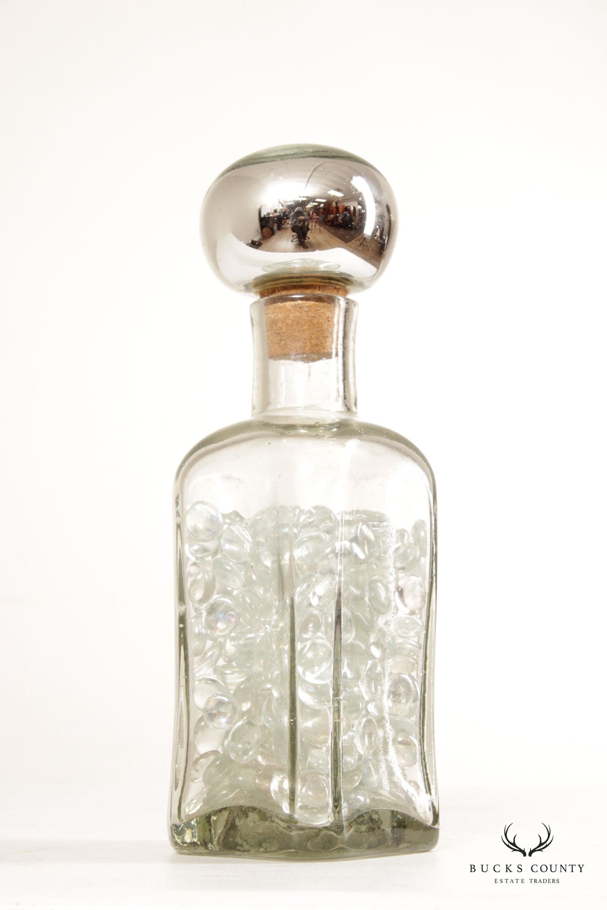 Mexican Vintage Blown Glass Stoppered Bottle or Decanter