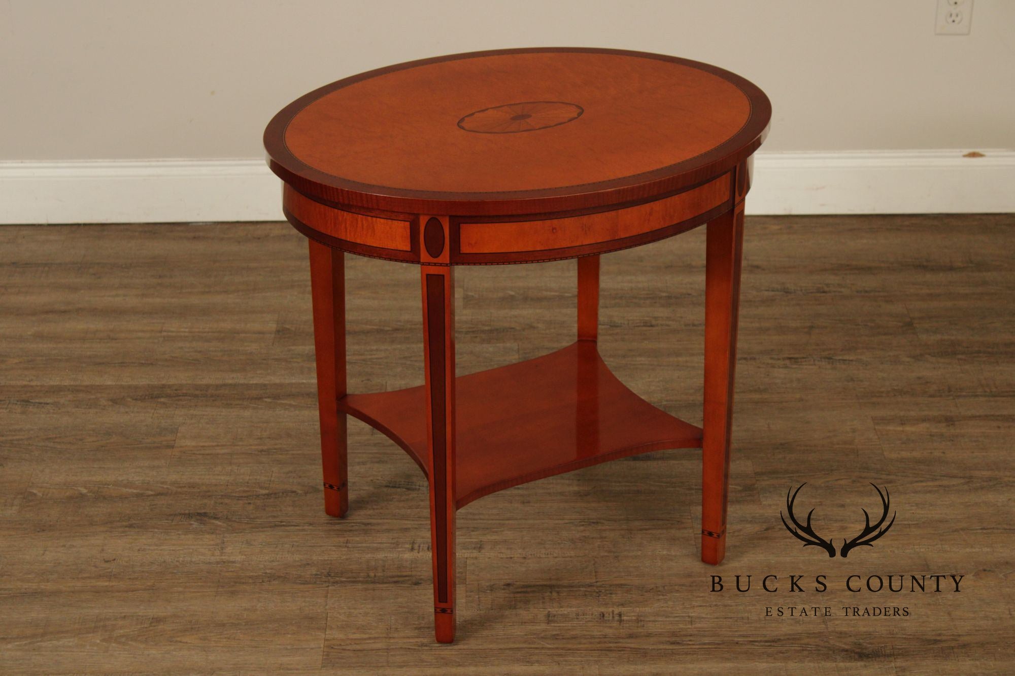 Kindel Federal Style Oval Inlaid End Table