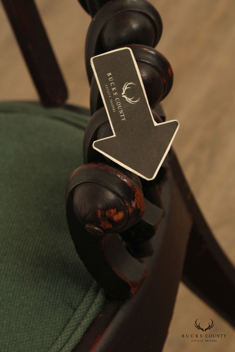 Hunzinger Antique Carved Mahogany 'Lollipop' Side Chair