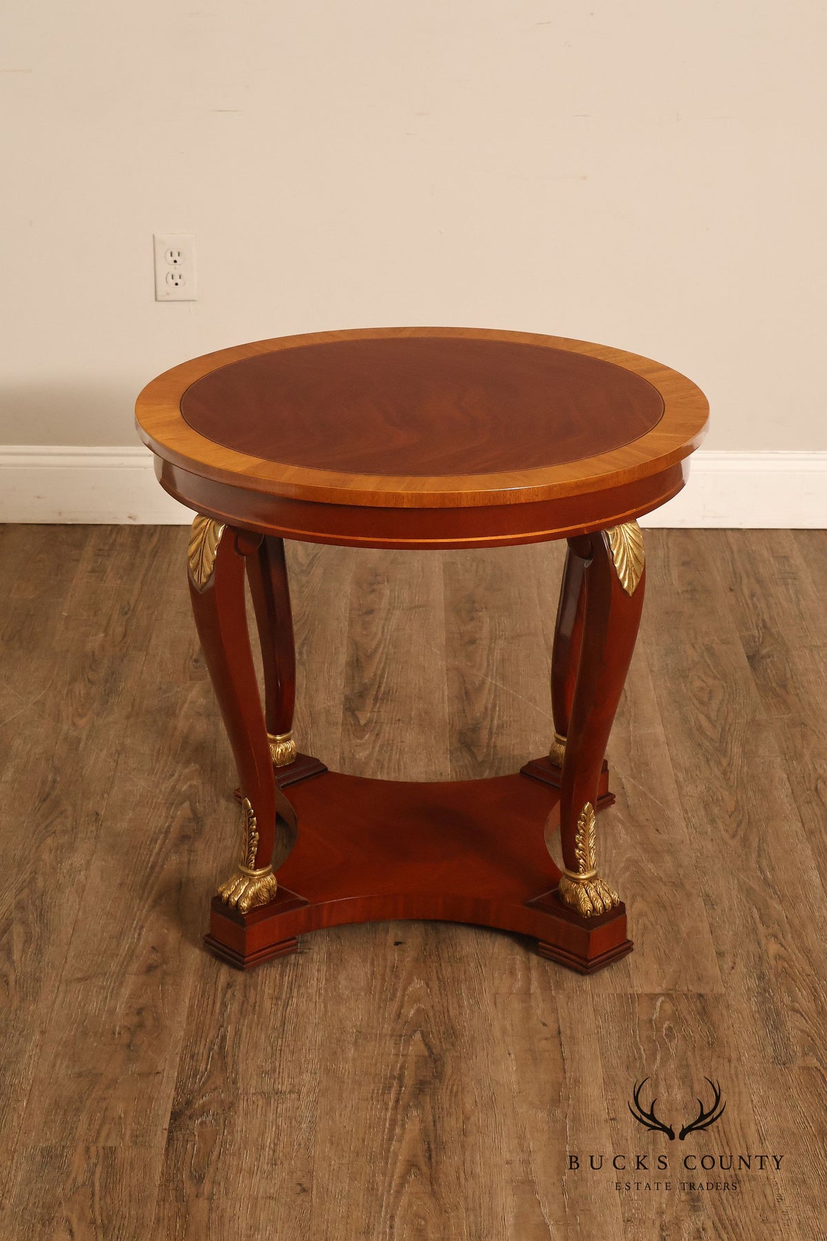 Kindel Empire Style Round Mahogany Occasional Table