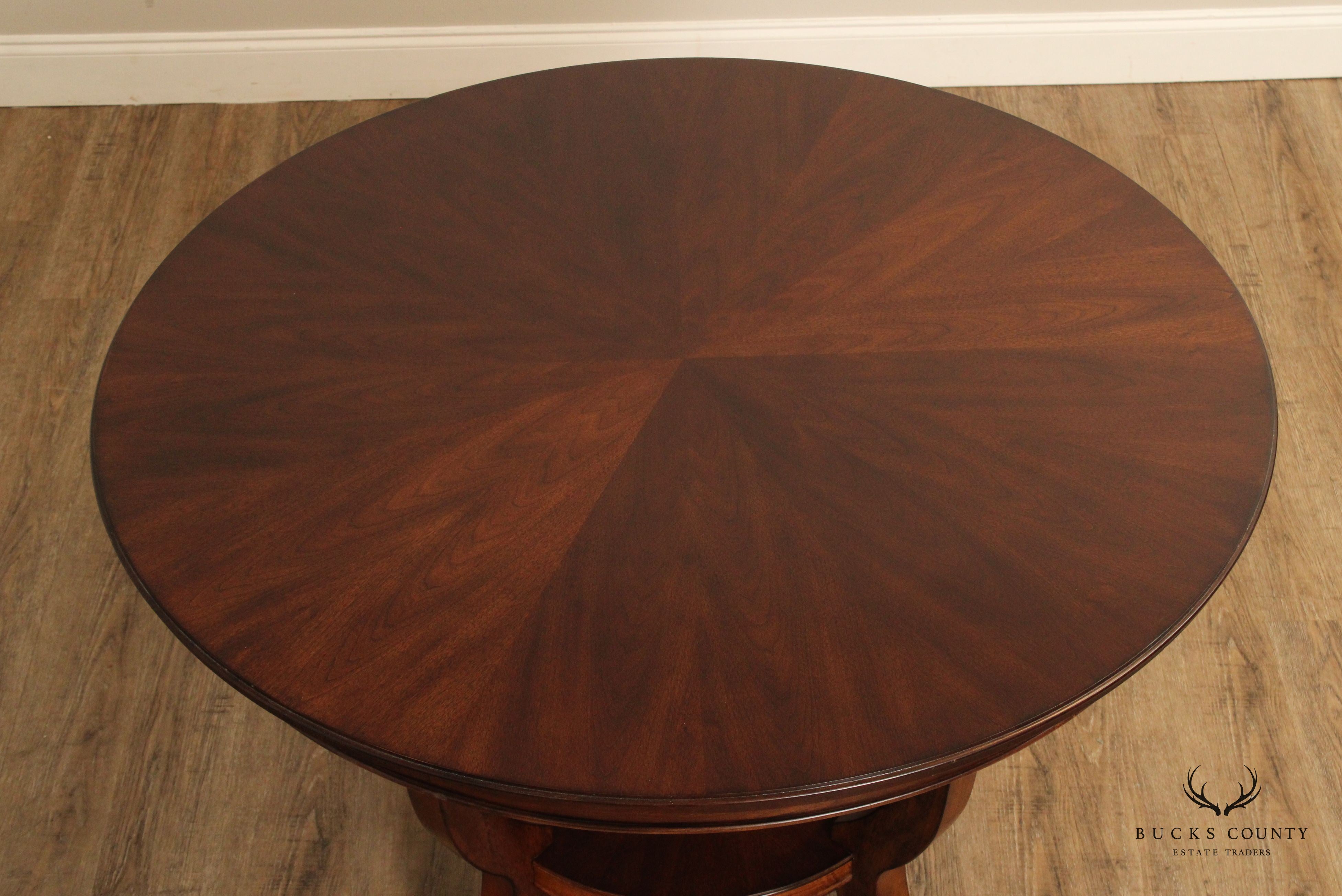 Stanley Furniture Round Expandable Sunburst Cherry Dining Table