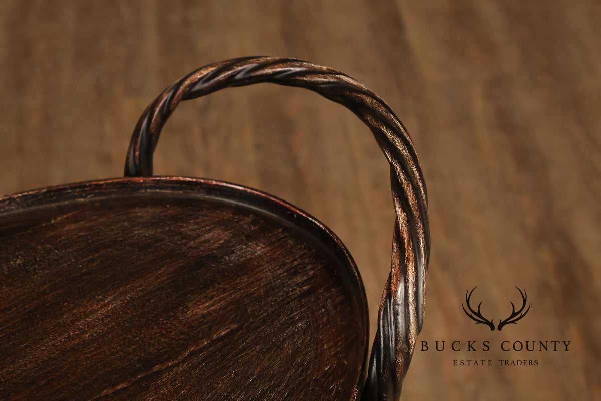 Twisted Metal Two-Tier Wine Rack Serving Stand