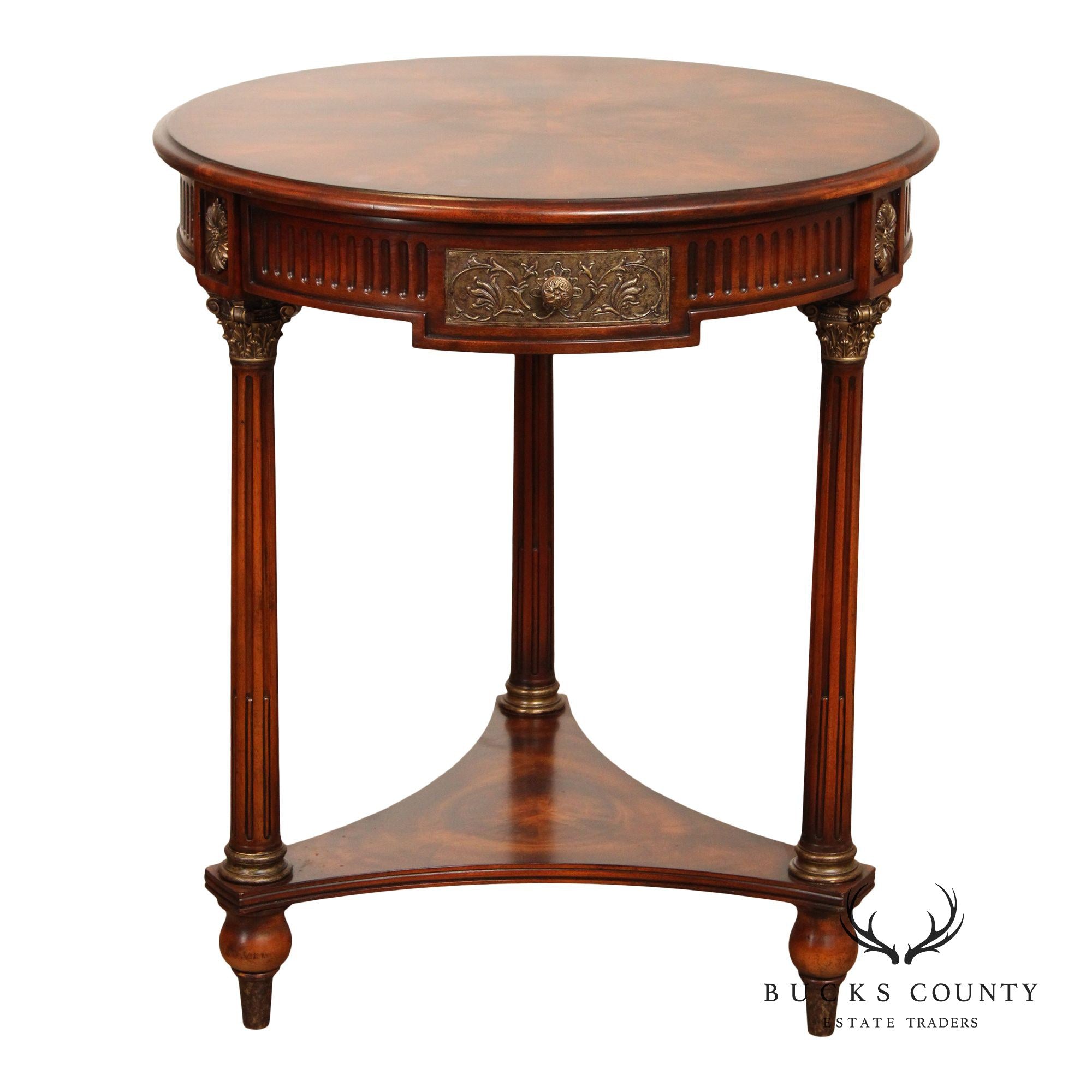 Theodore Alexander 'Flames in Corinth'  Round Mahogany Side Table