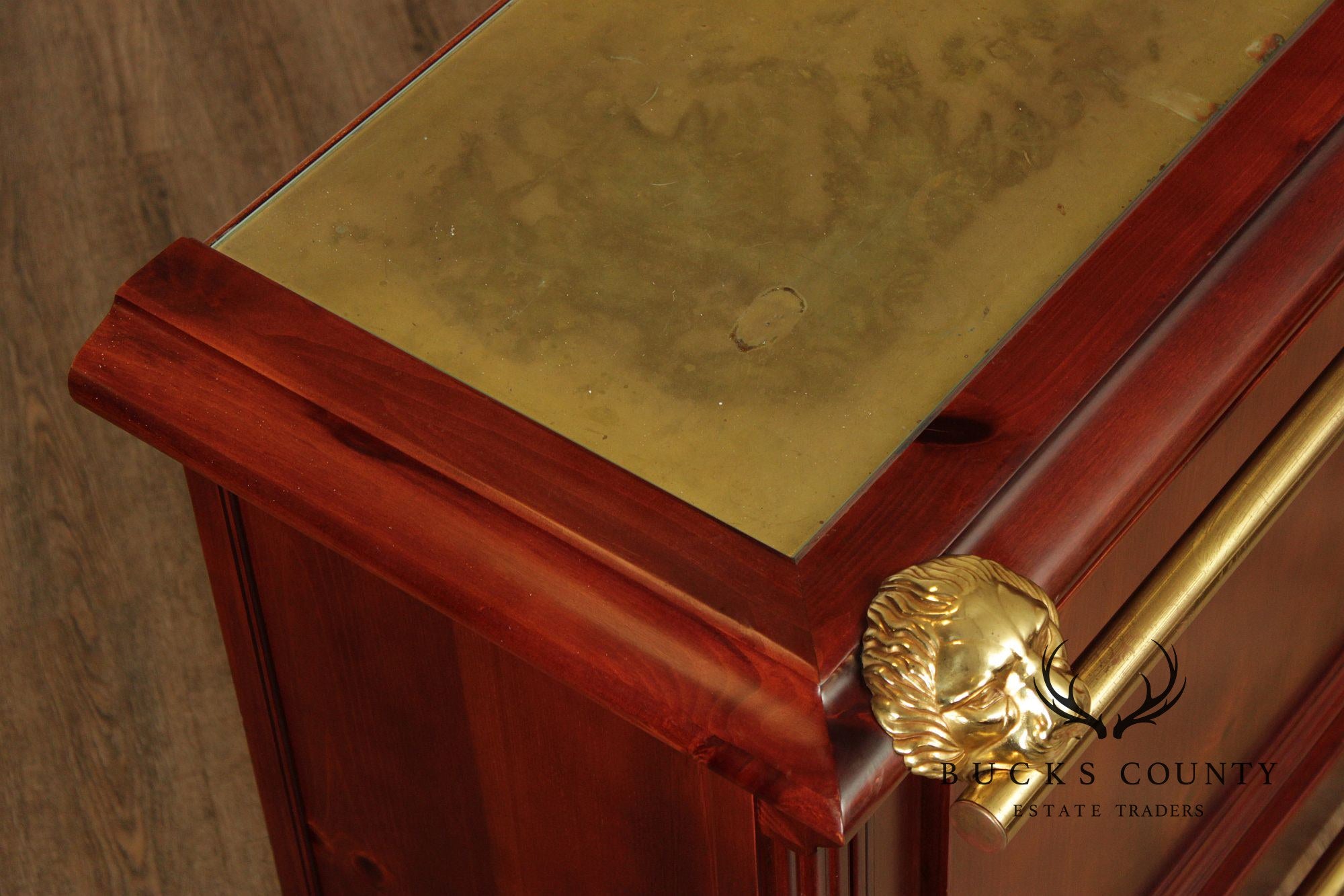 Pulaski Furniture Brass Top Lion Head Bar With Two Stools